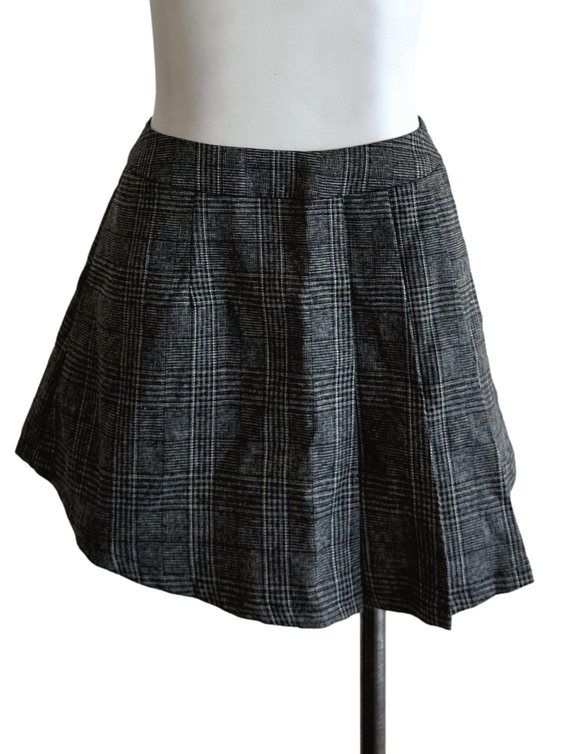 Black Shepherd'S Check Pattern Skort