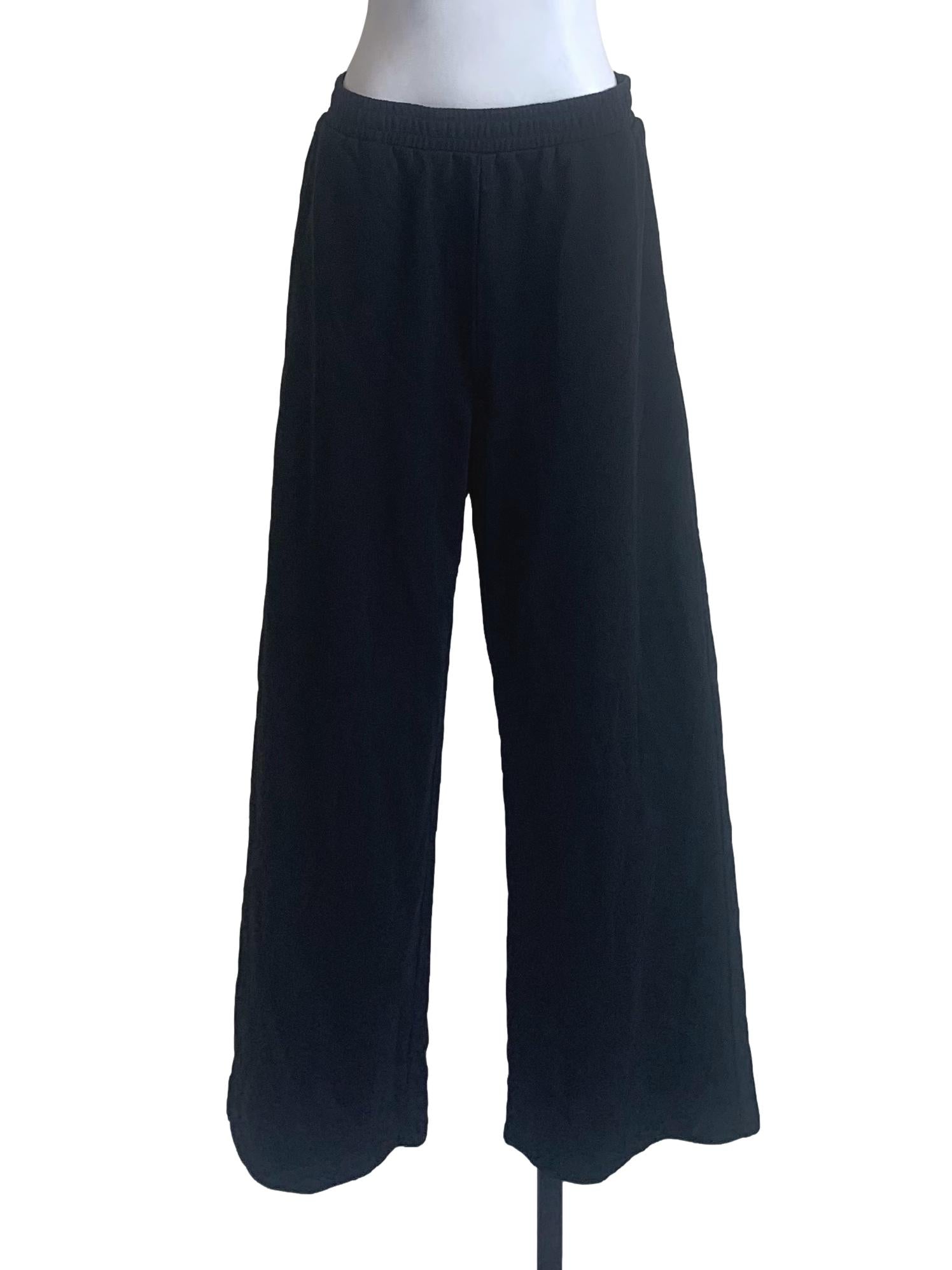 Jet Black Wide Leg Pants
