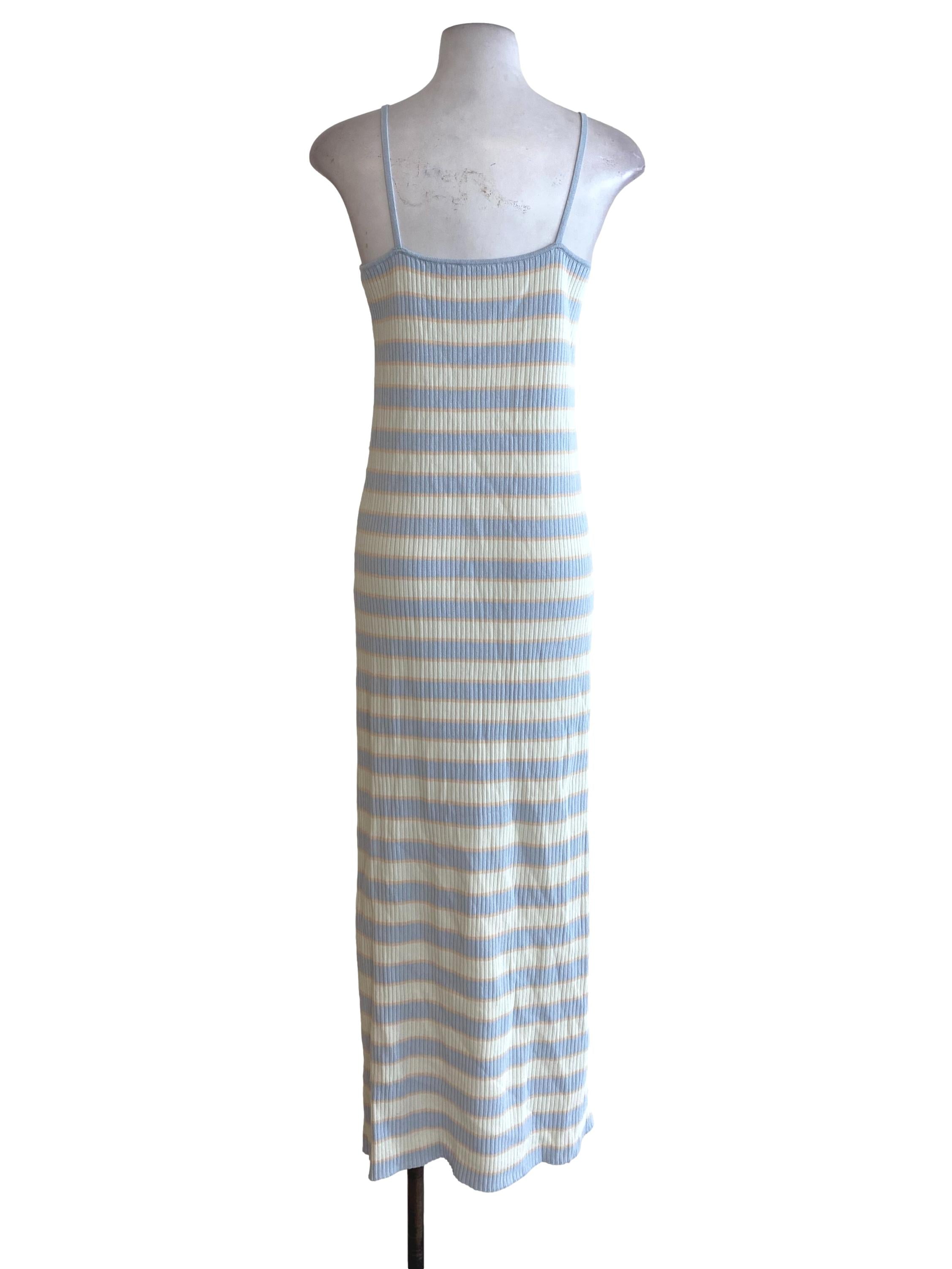Blue Striped Knit Dress