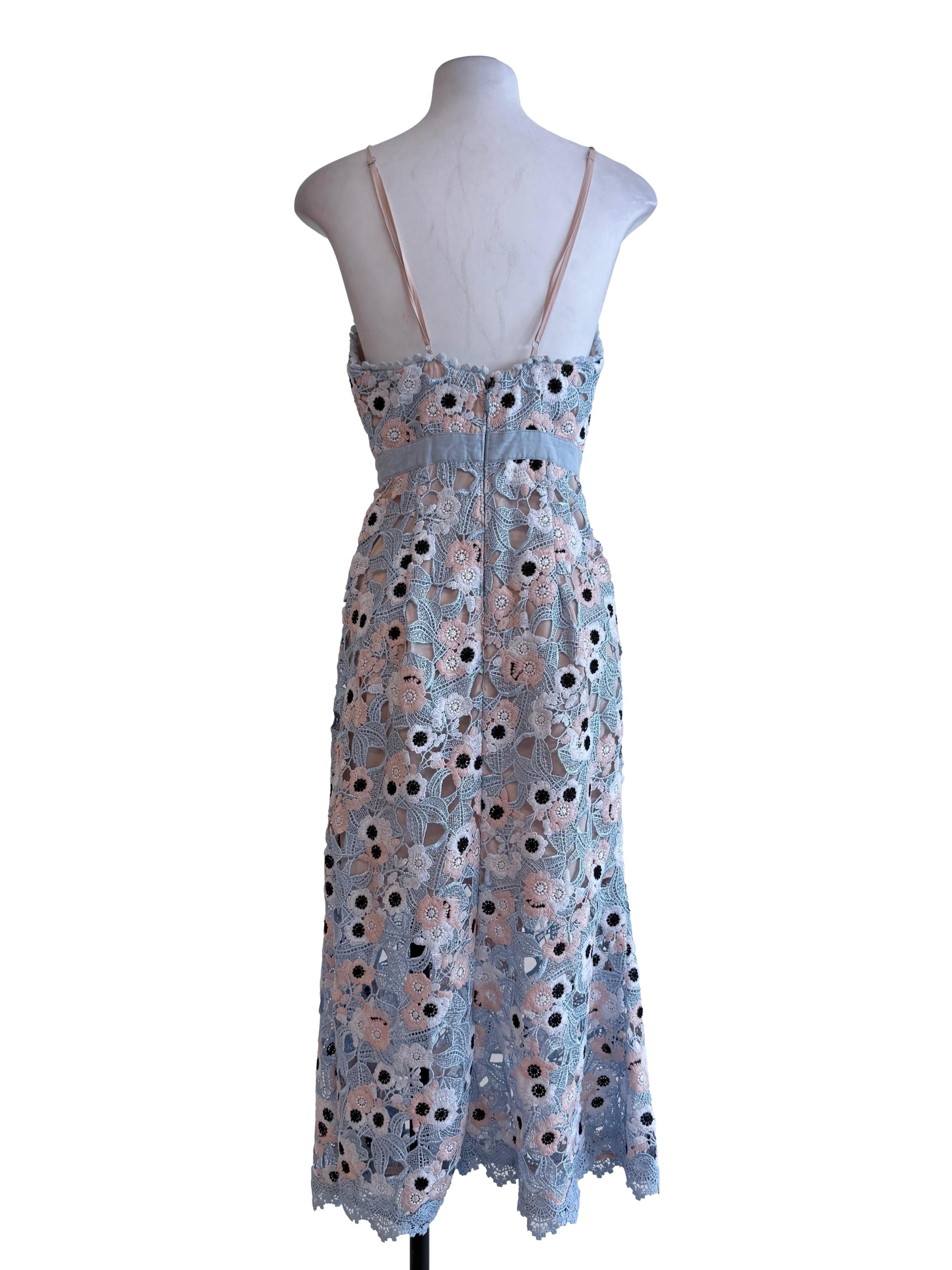 Blue Peach Embroidered Sundress