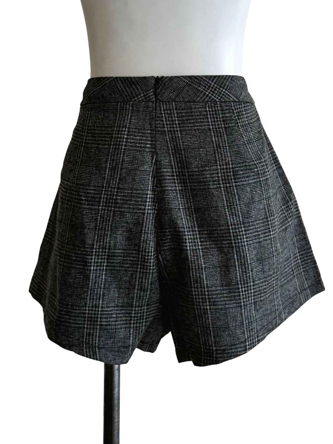 Black Shepherd'S Check Pattern Skort