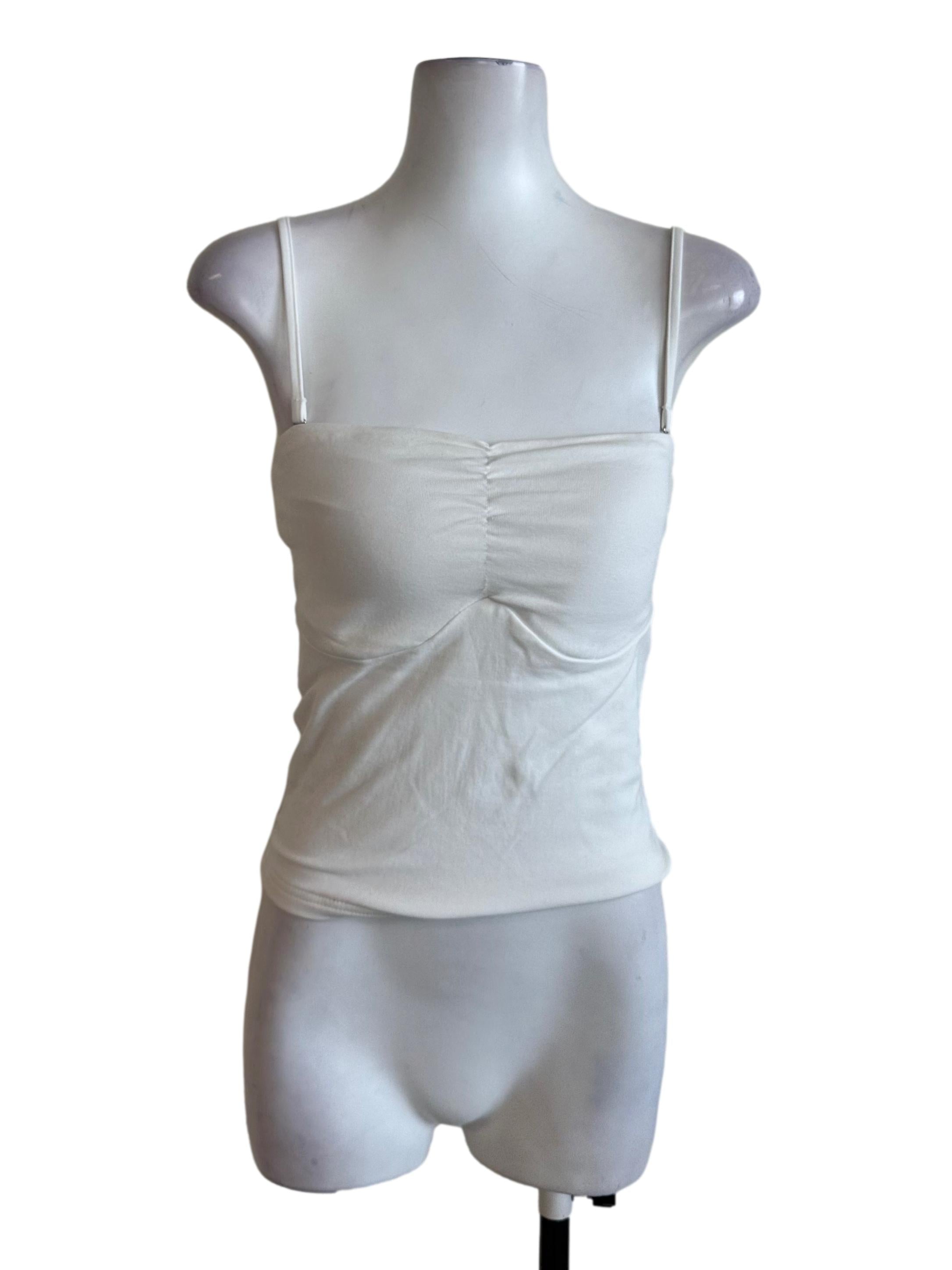 Salt White Square Neck Spaghetti Strap Top