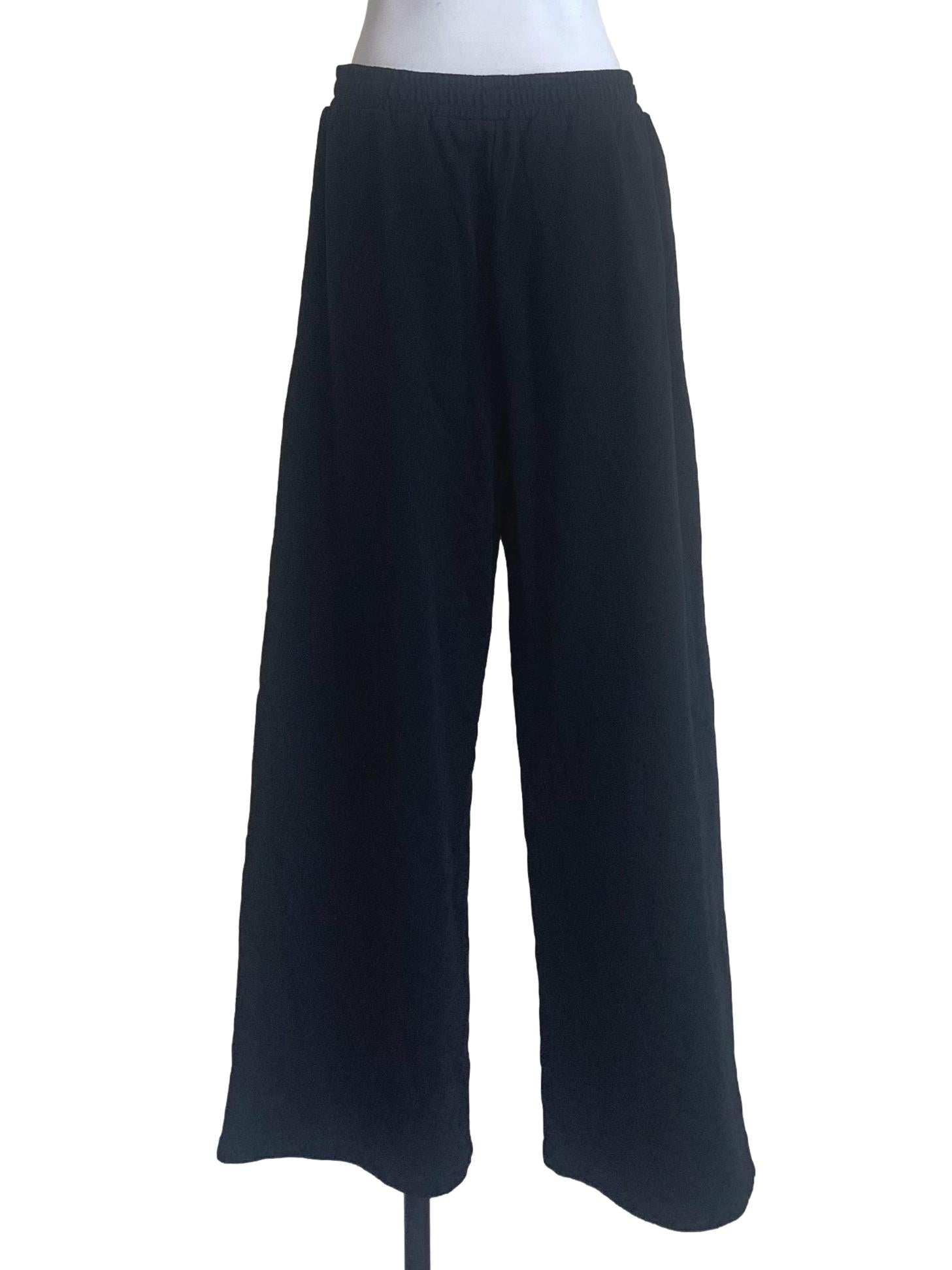 Jet Black Wide Leg Pants