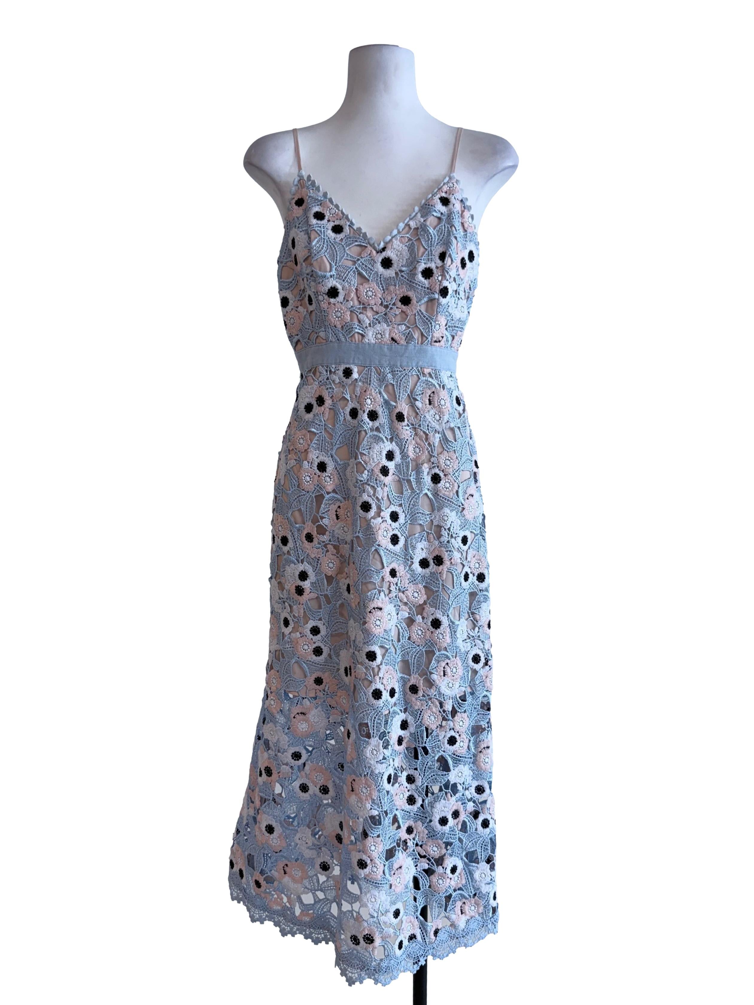 Blue Peach Embroidered Sundress