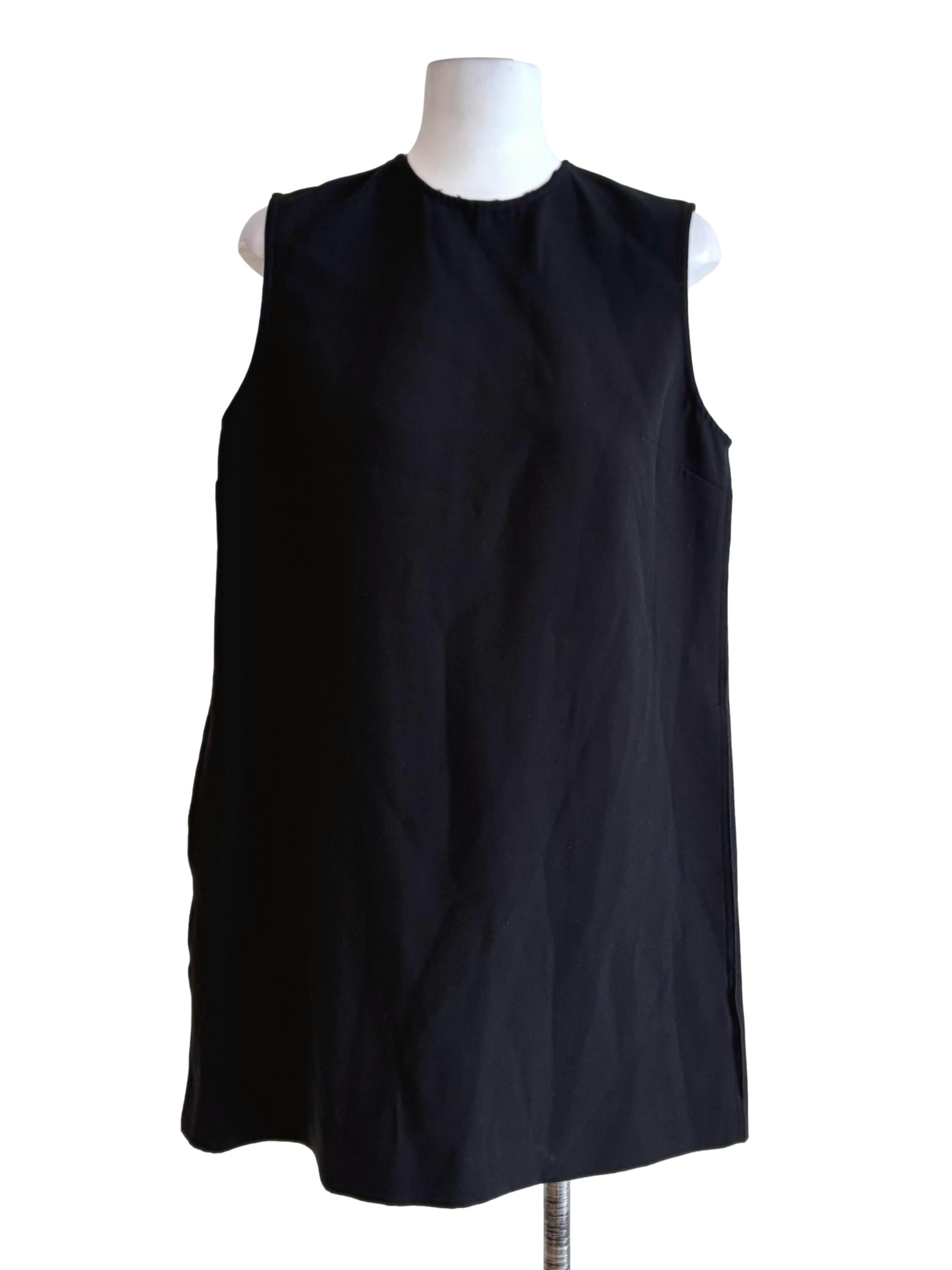 Pitch Black Sleeveless Shift Dress