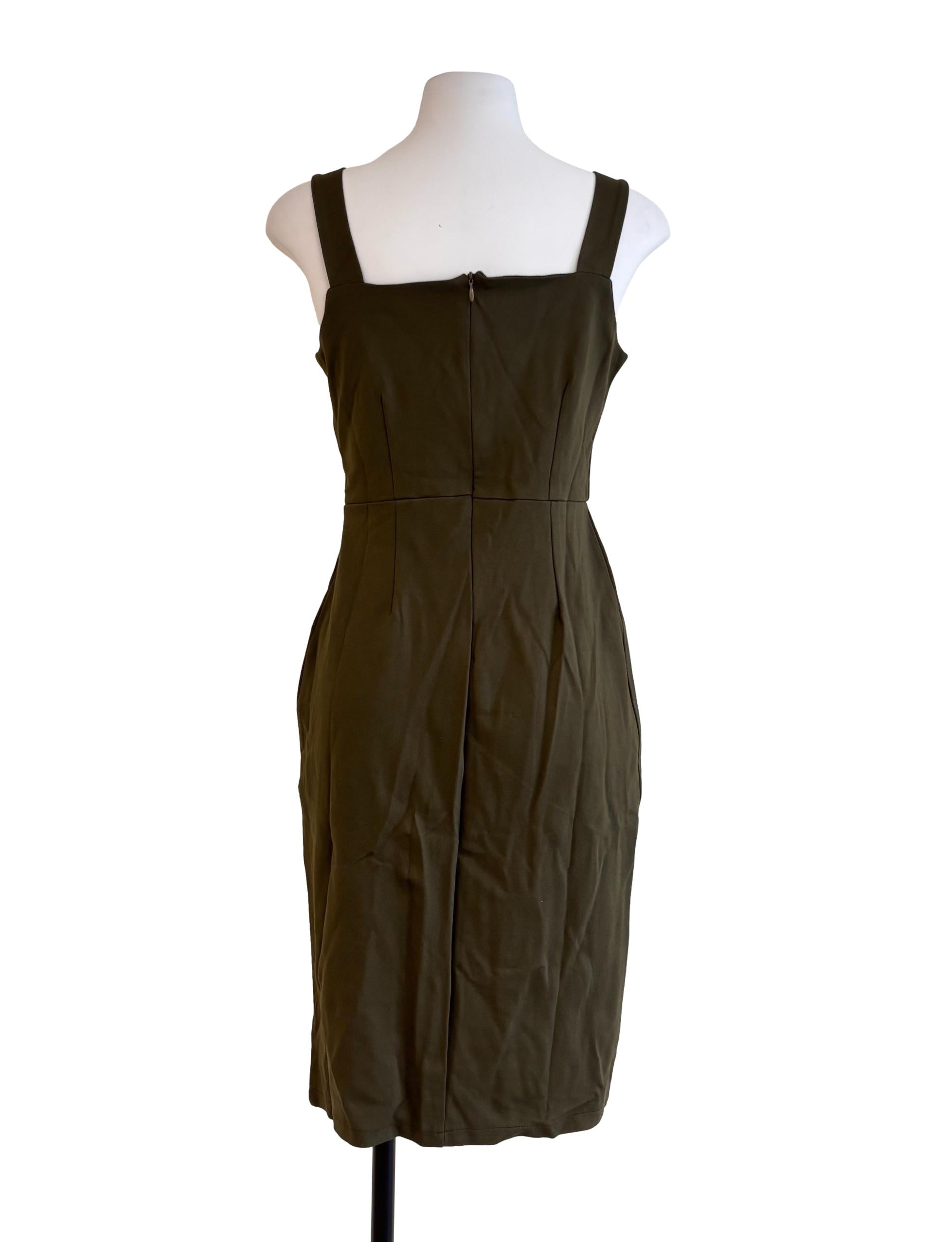 Forest Green Square Neck Dress
