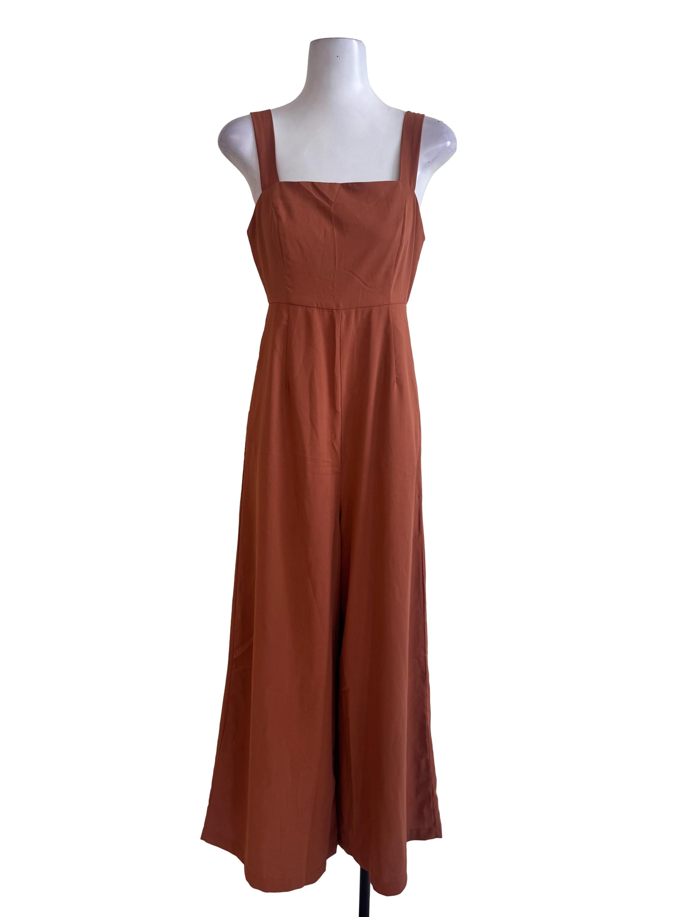 Tawny Brown Sleeveless Jumpsuits