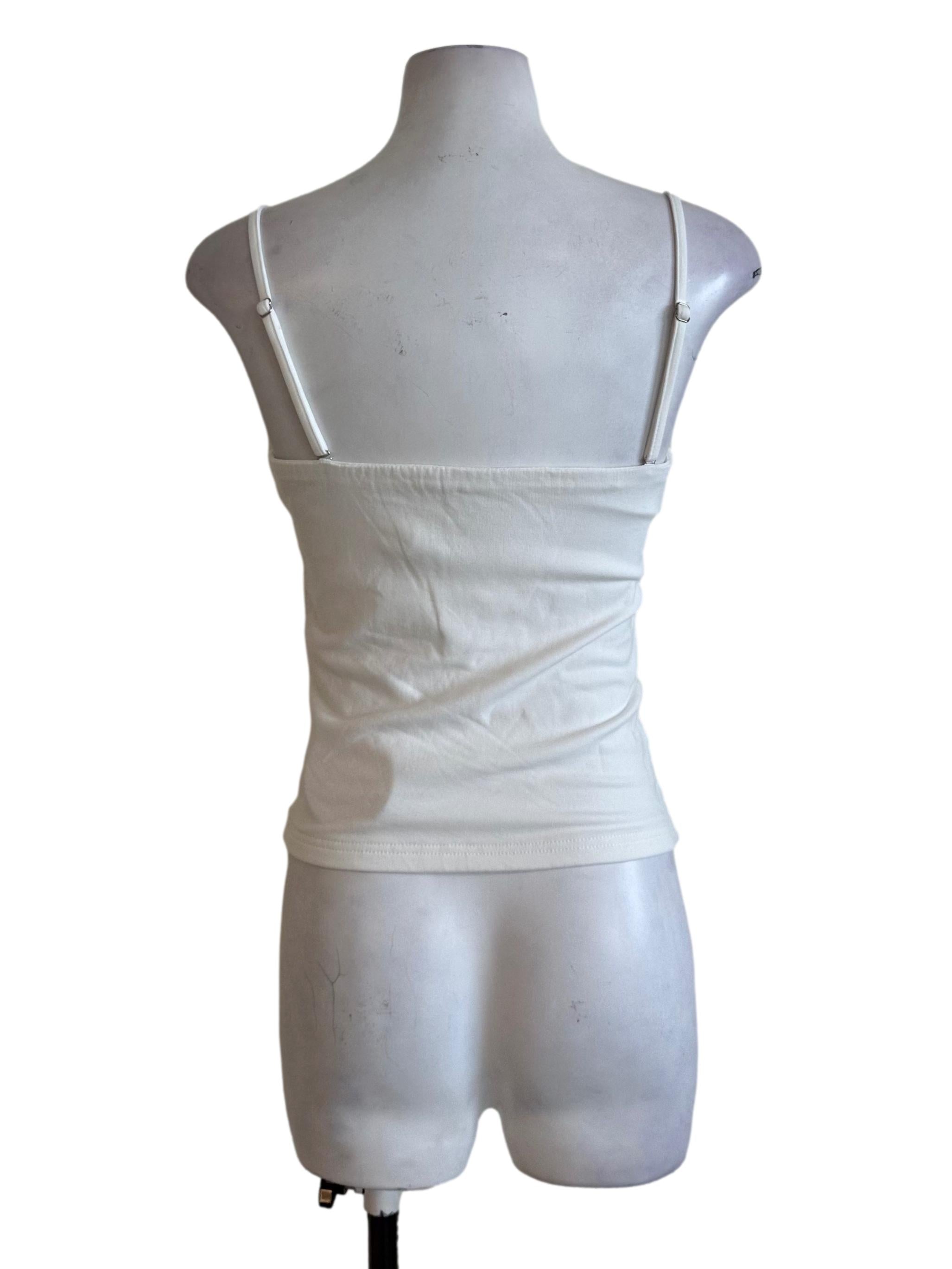Salt White Square Neck Spaghetti Strap Top