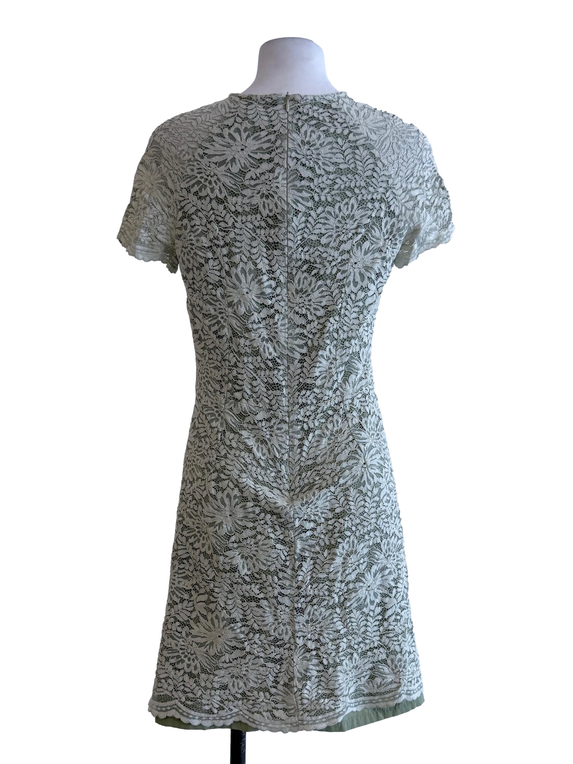 Green Embroidery A Line Dress