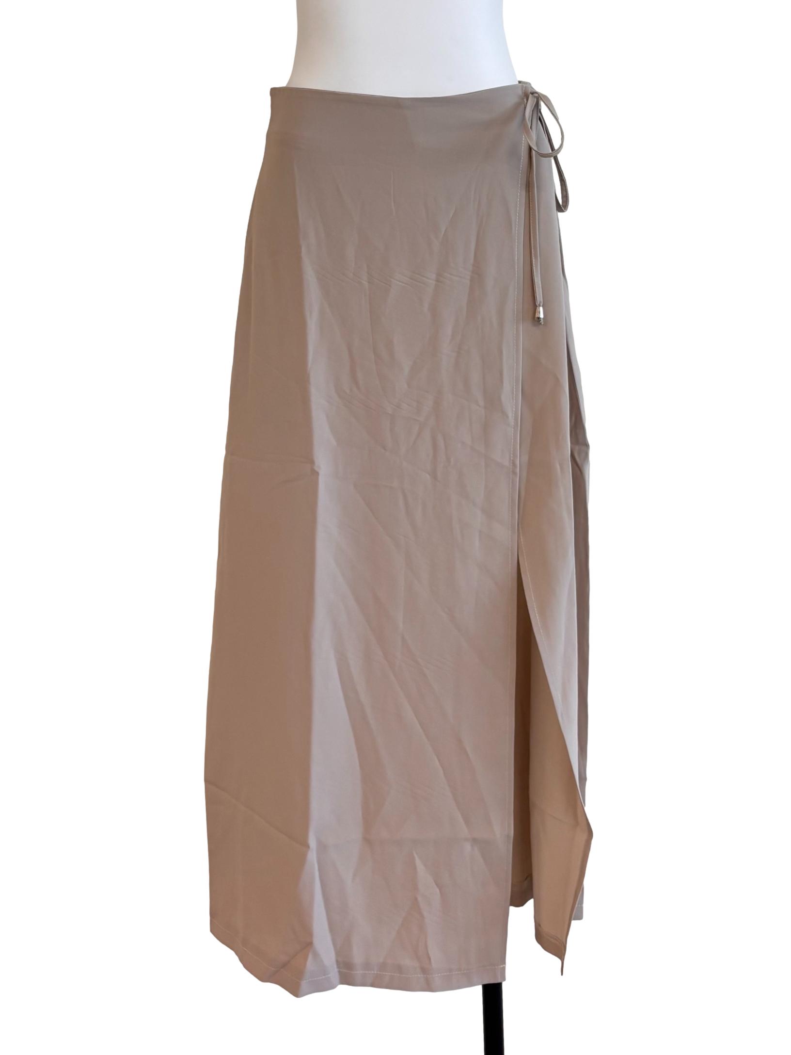 Latte Brown Side Tie Skirt