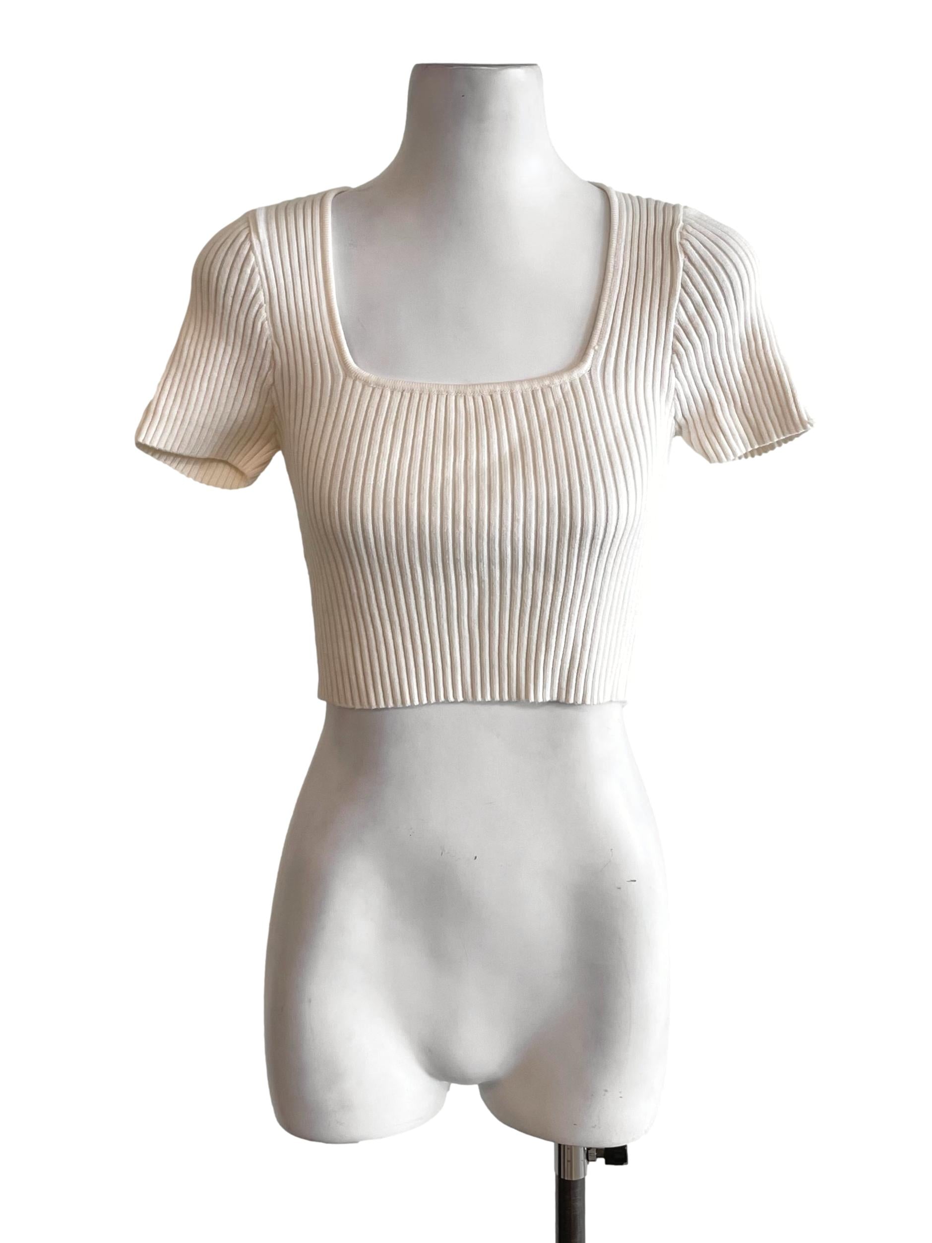 Alabaster Ribbed Crop Top