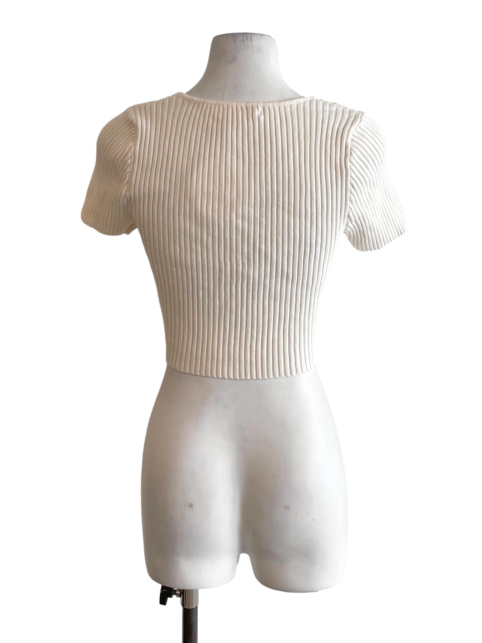 Alabaster Ribbed Crop Top