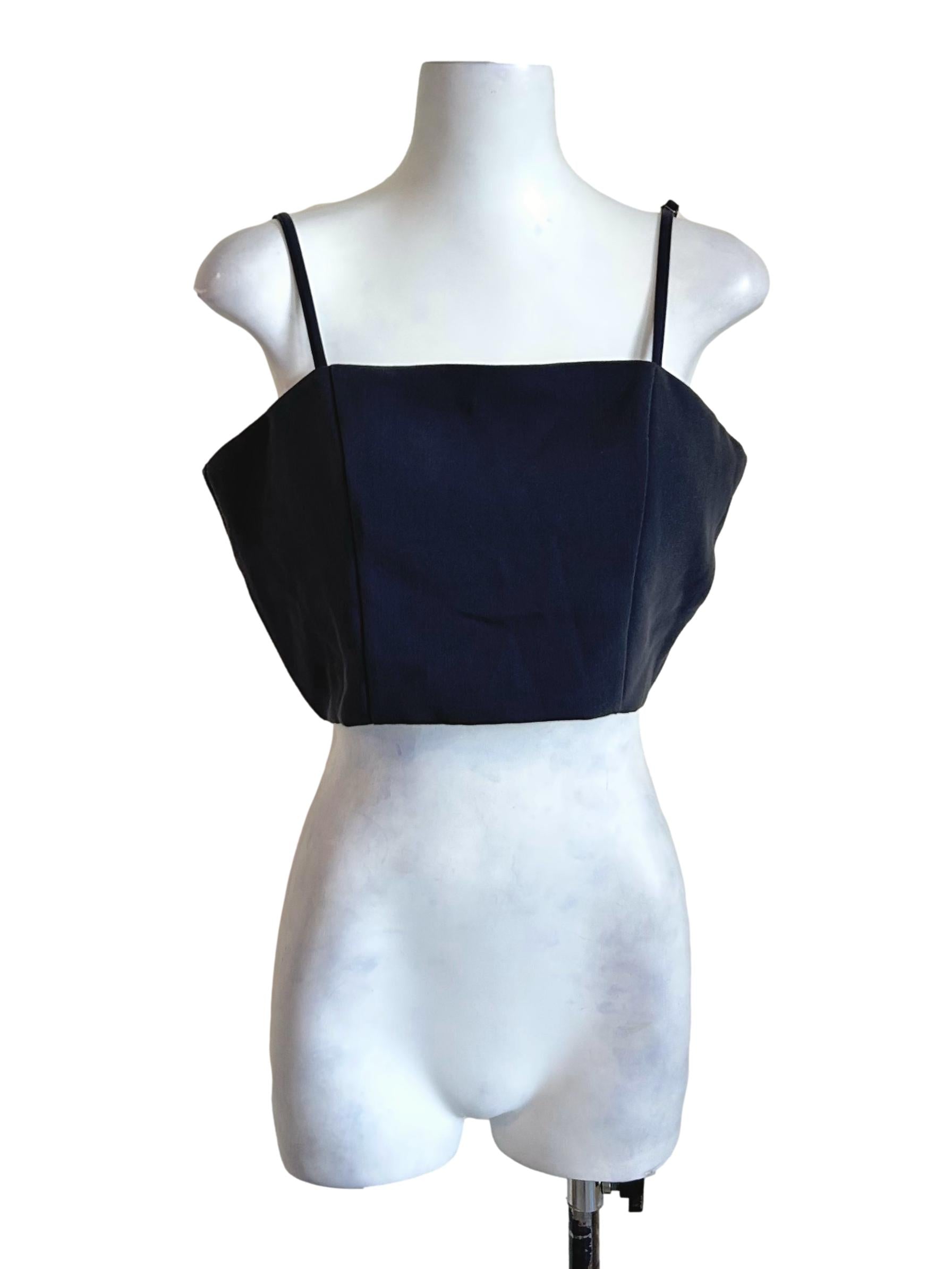 Charcoal Grey Strappy Crop Top TTR