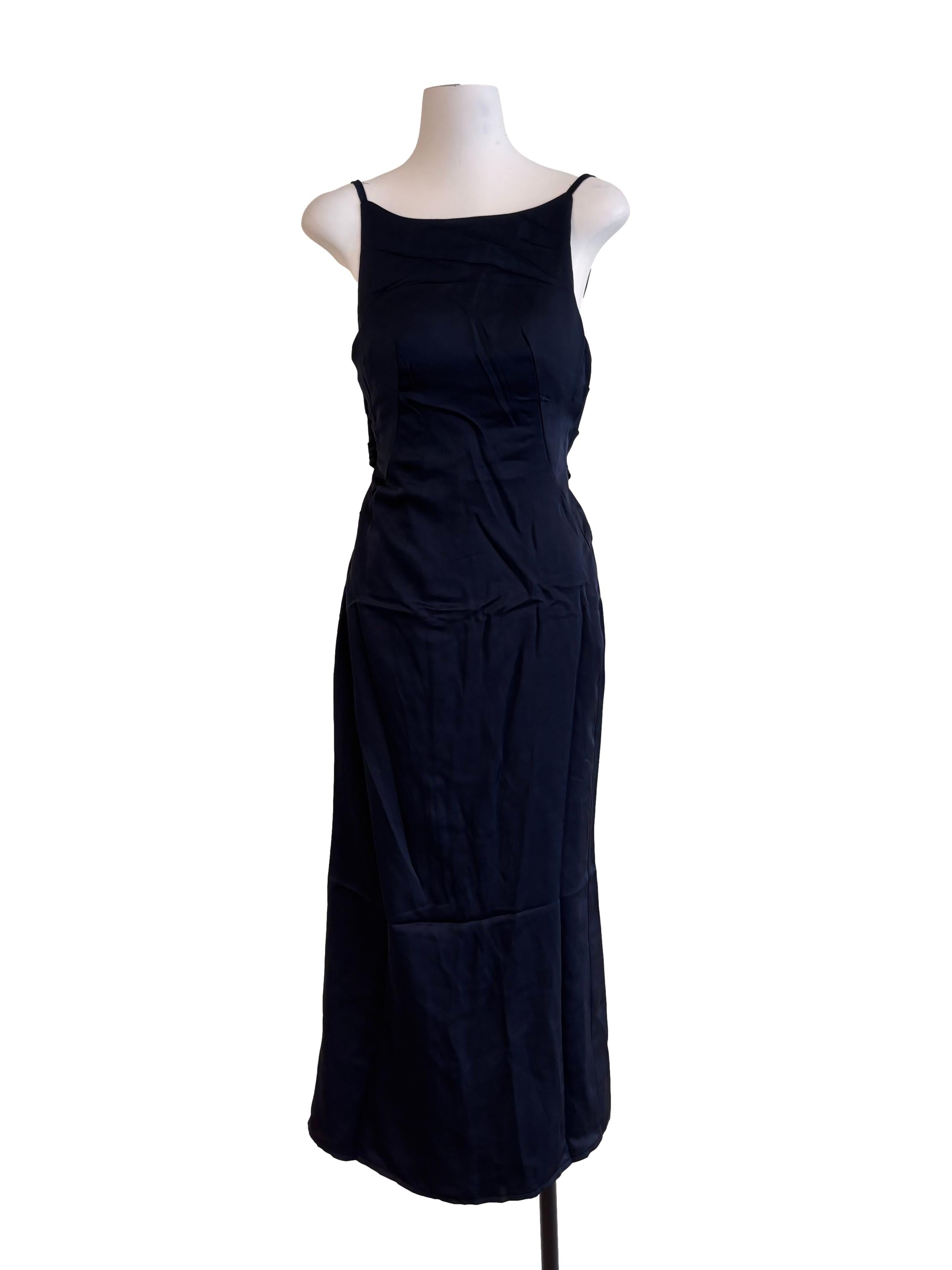 Navy Blue Backless Dress