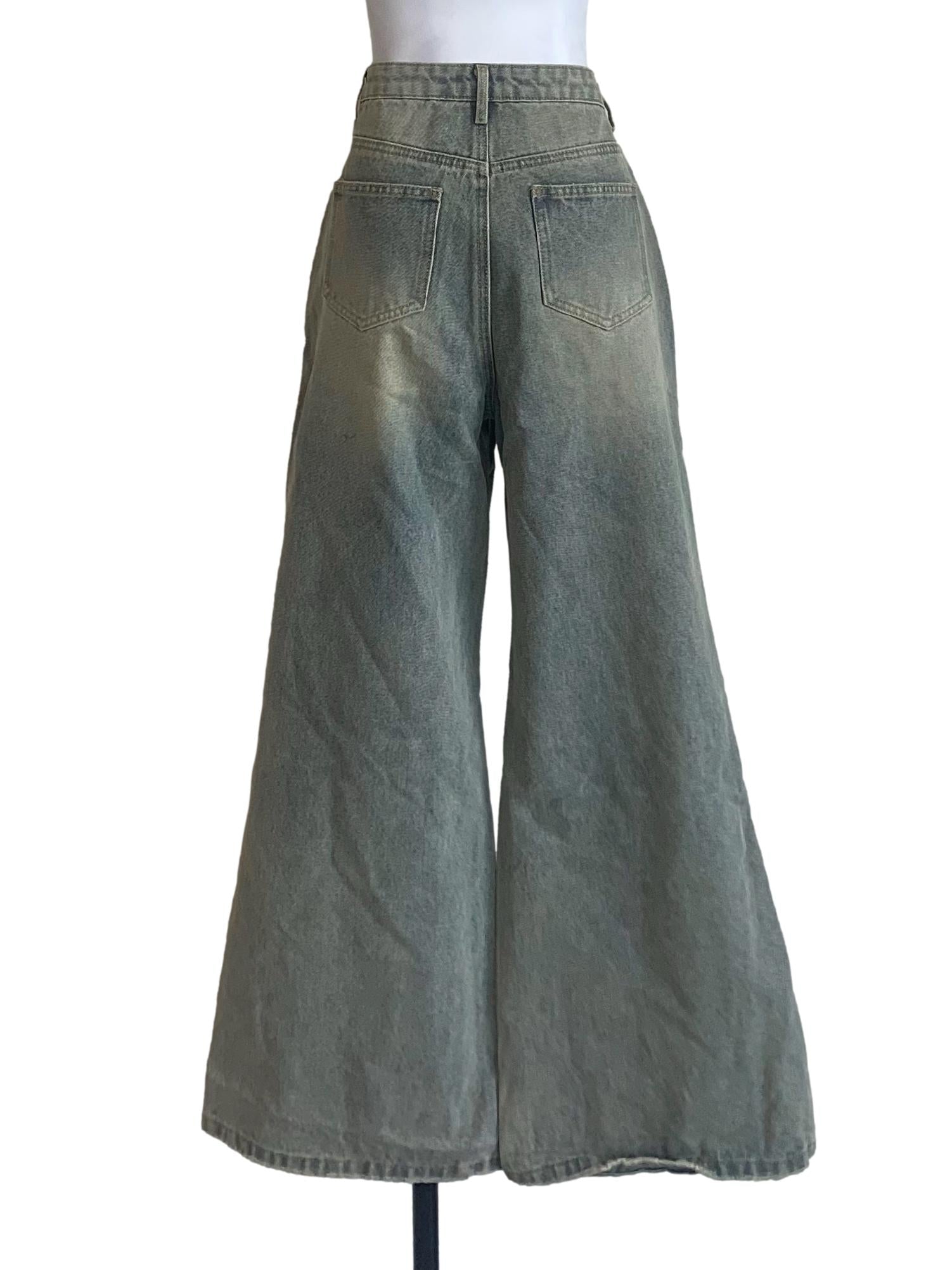 Slate Blue Flare Jeans YHF