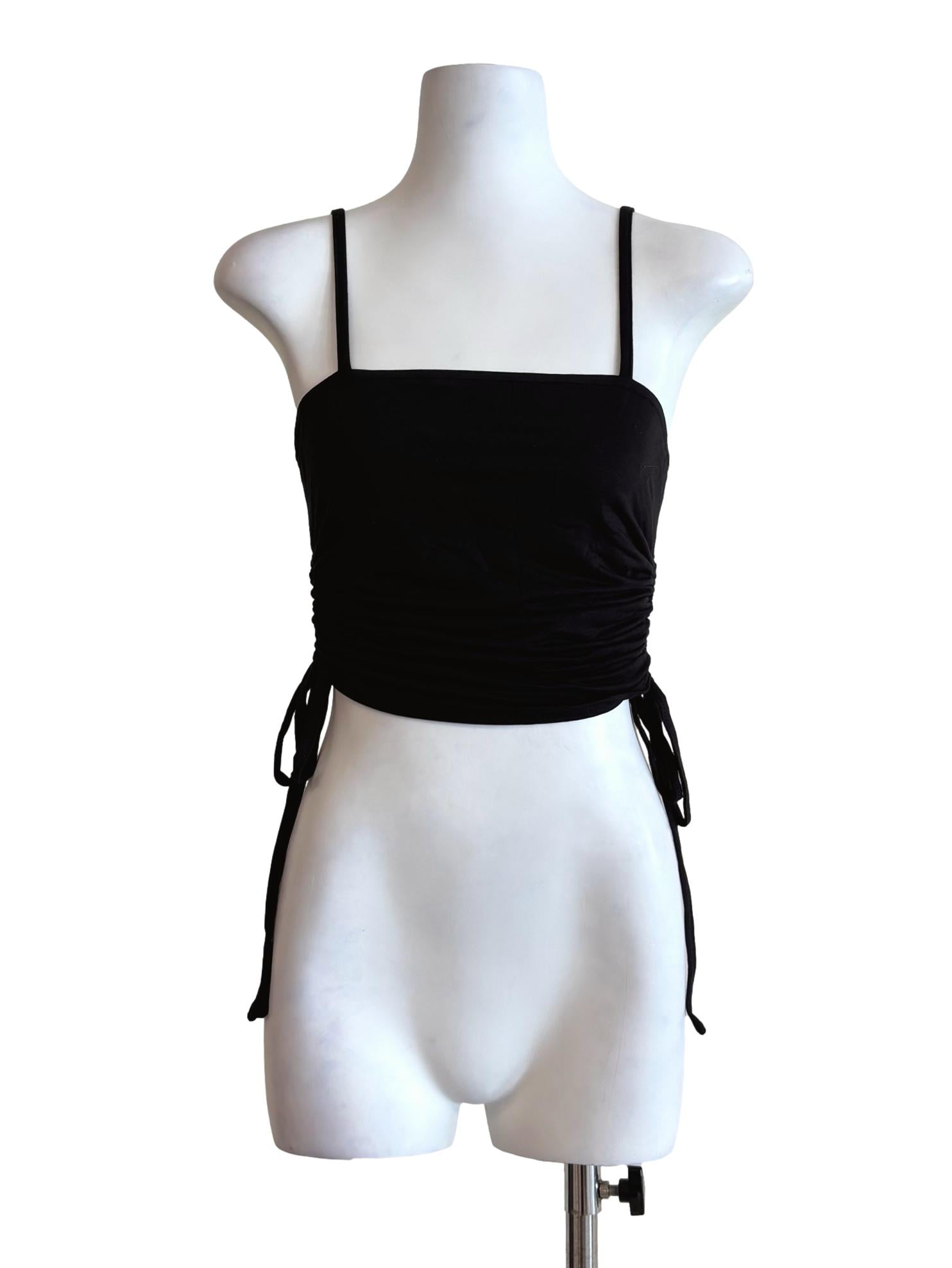Rich Black Side Tie Camisole