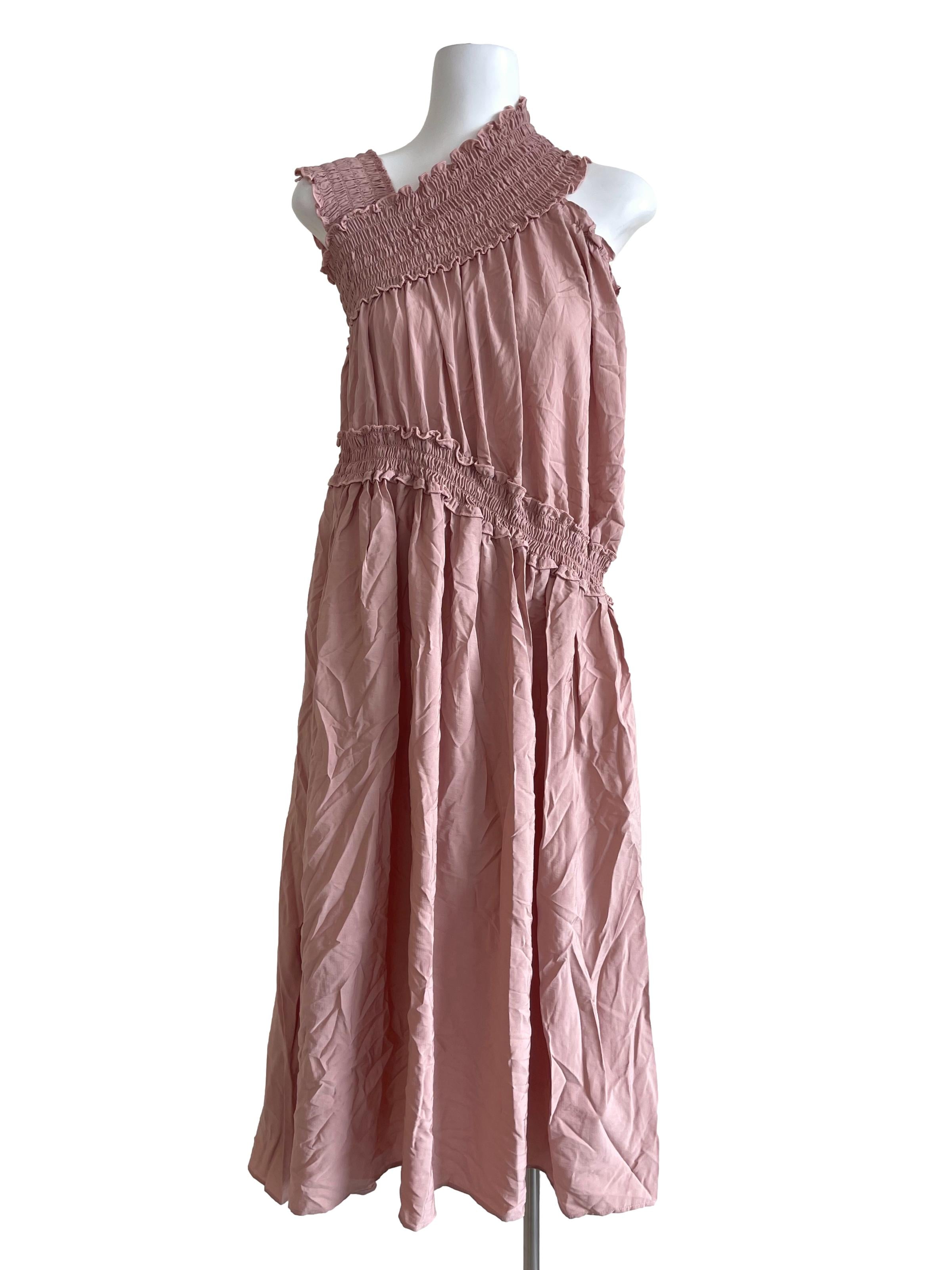 Dusty Pink Single Sleeve Dress