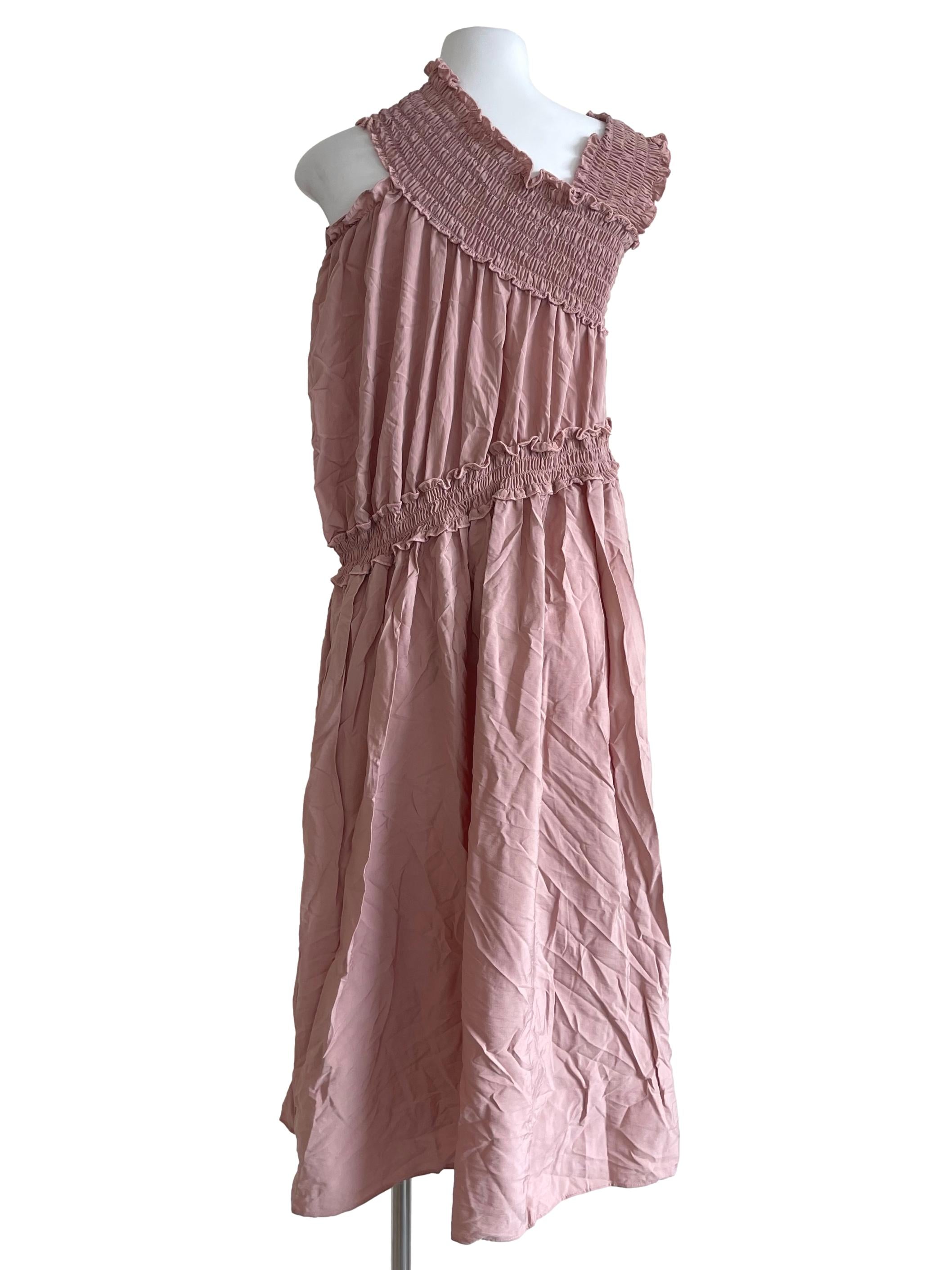 Dusty Pink Single Sleeve Dress