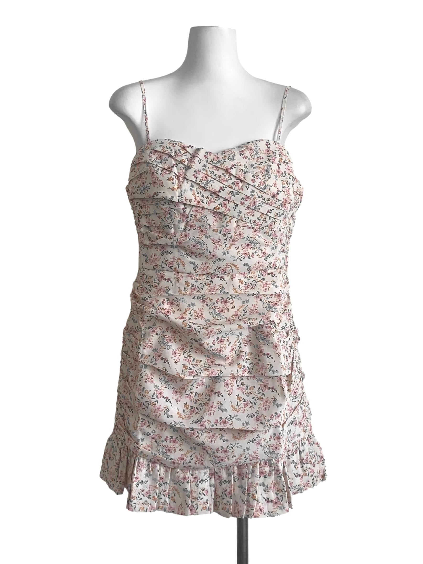 Salmon Pink Floral Pattern Dress