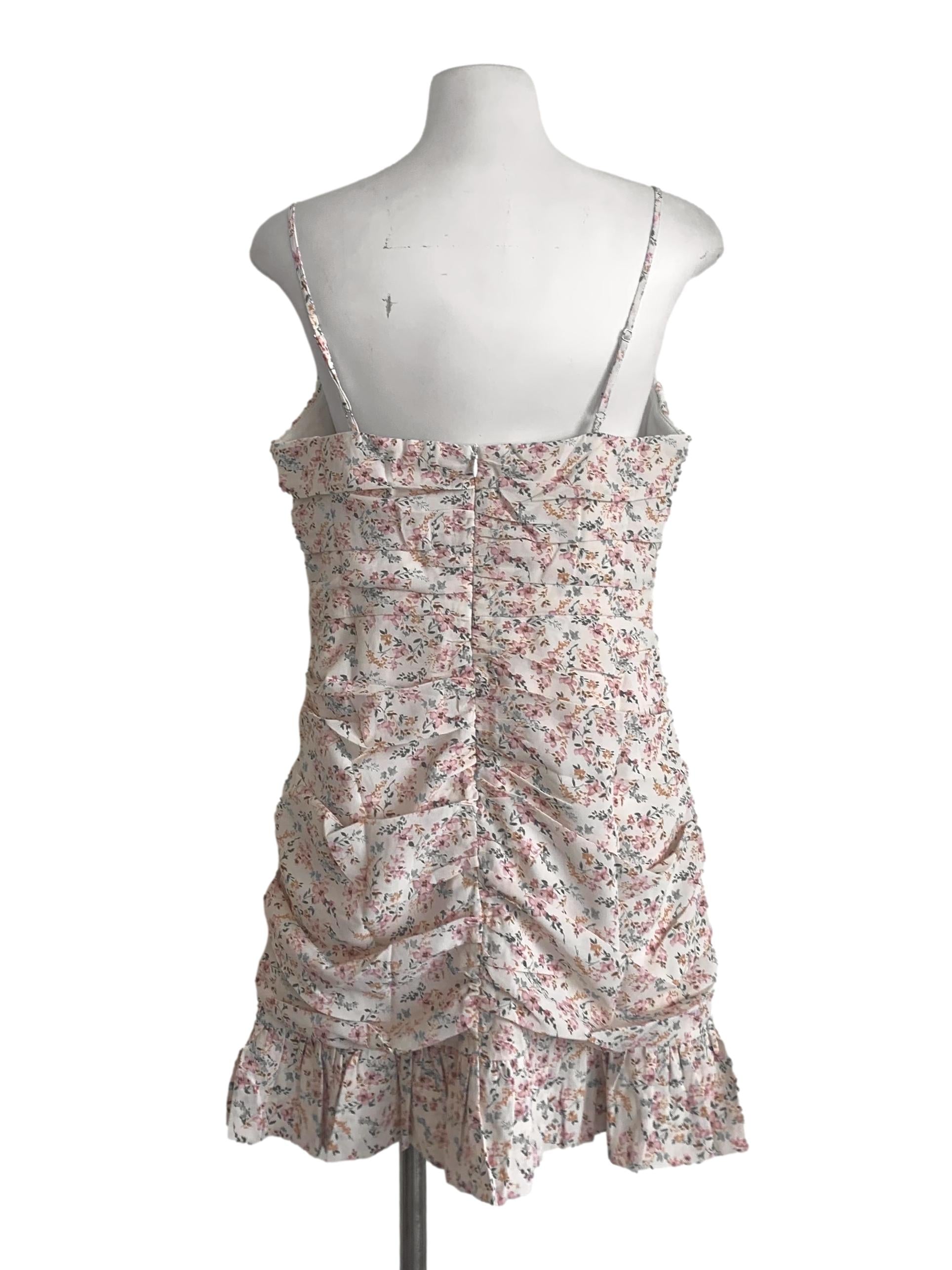 Salmon Pink Floral Pattern Dress