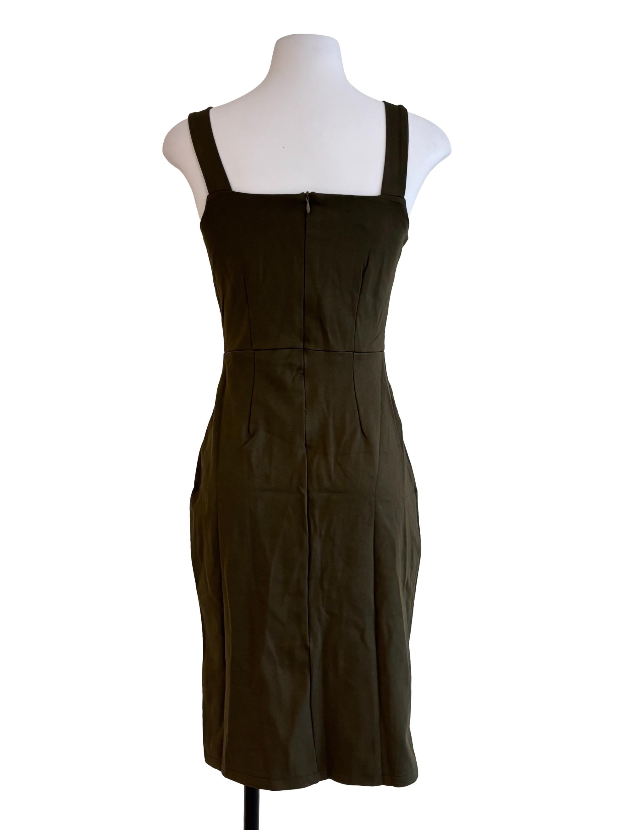 Forest Green Square Neck Dress