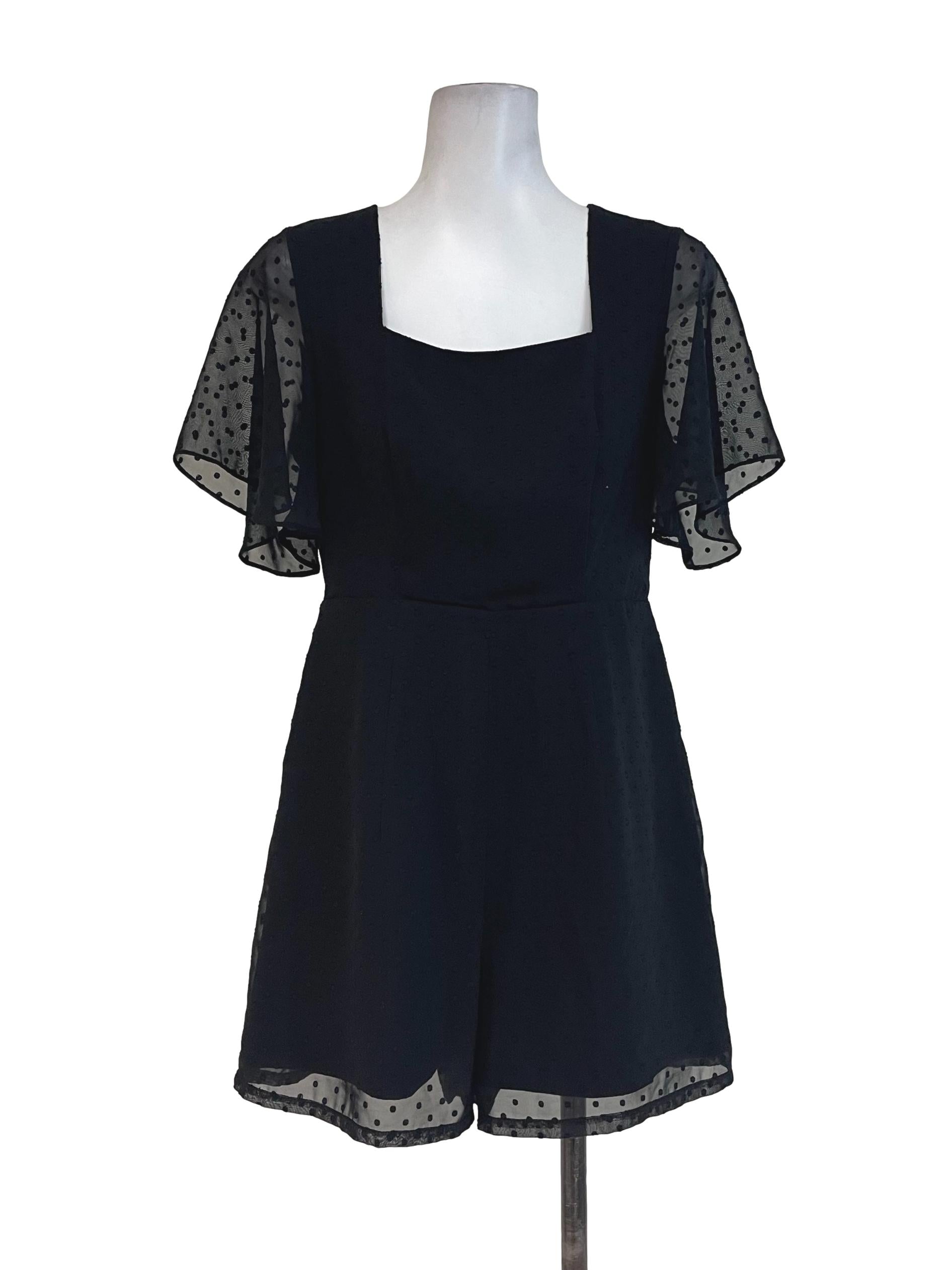 Black Dots A Line Dress