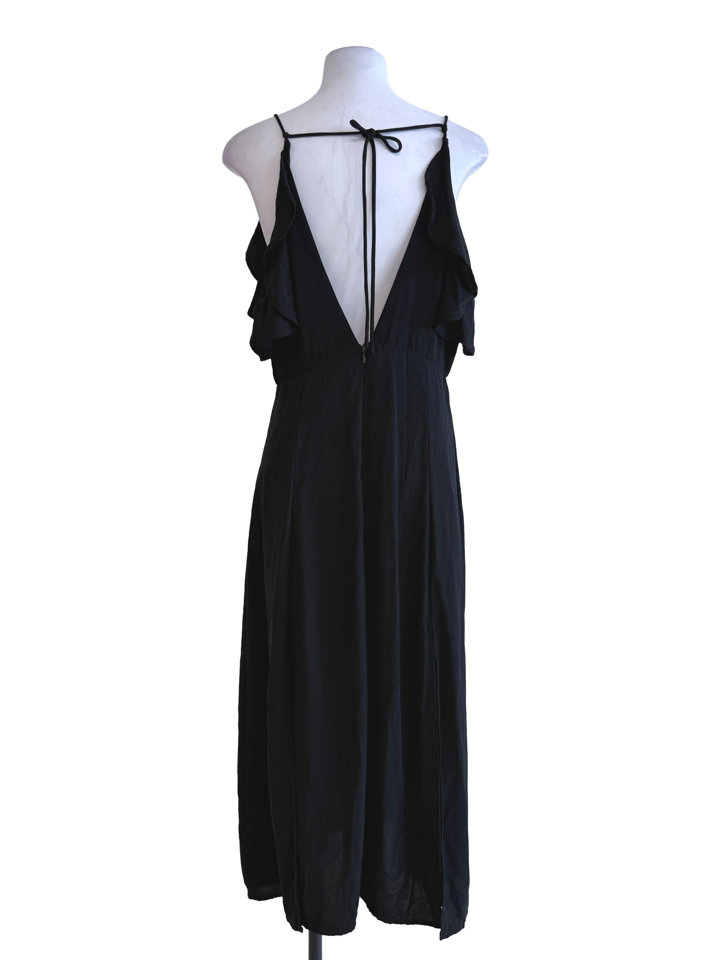 Black Plain Spaghetti Straps Dress