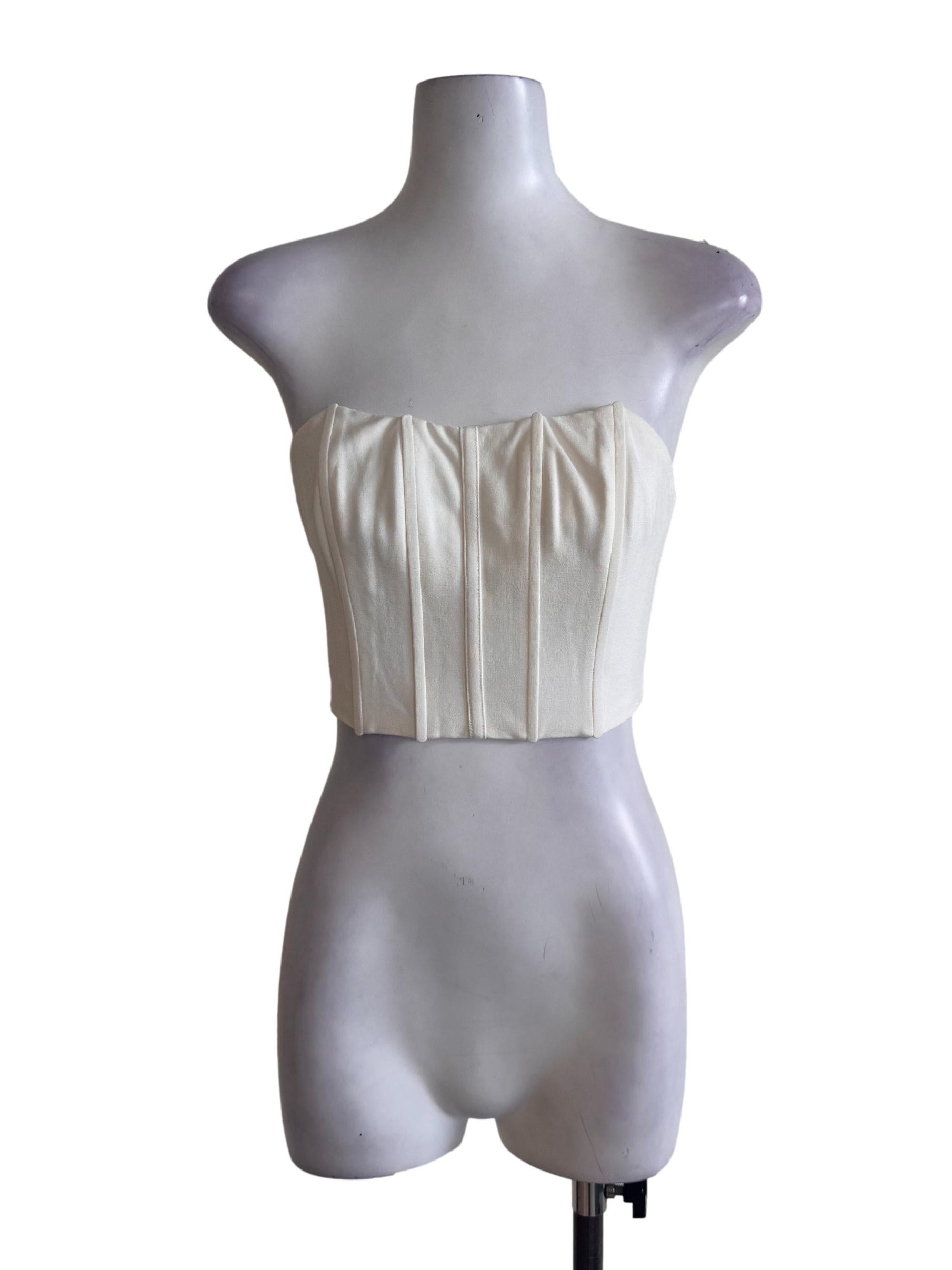 White Strapless Corset Top