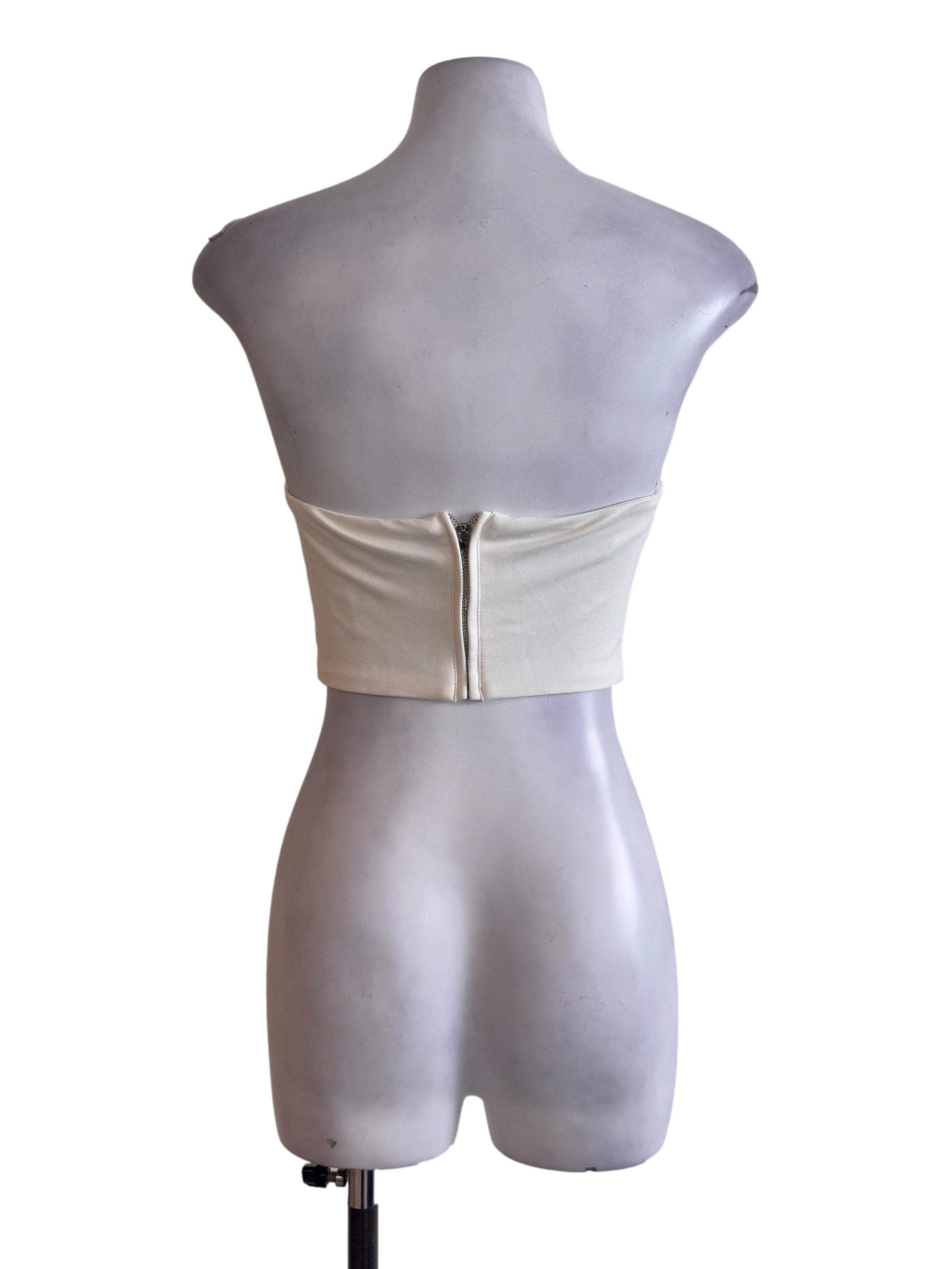 White Strapless Corset Top
