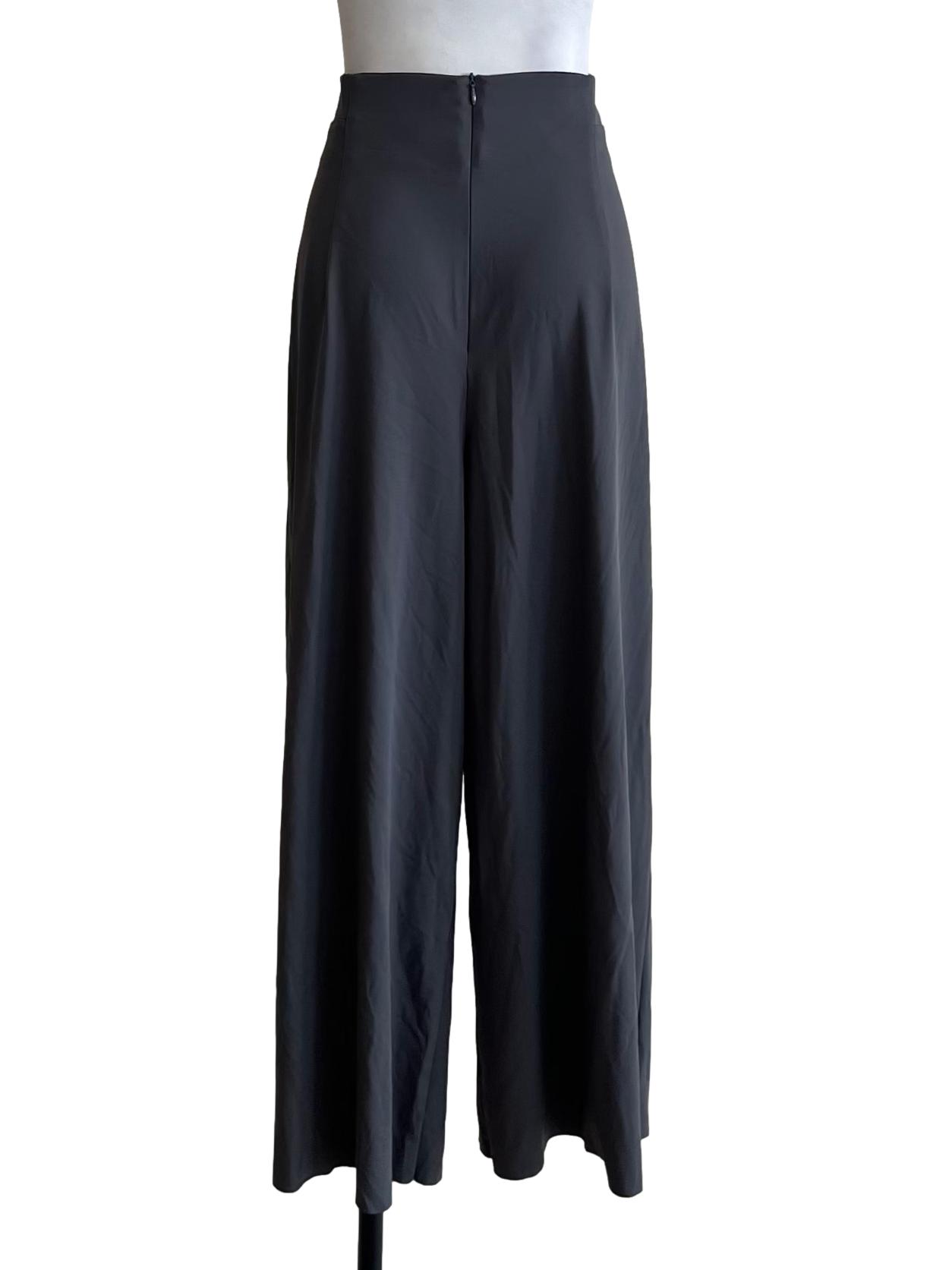 Fossil Grey High-Waisted Wide-Leg Pants
