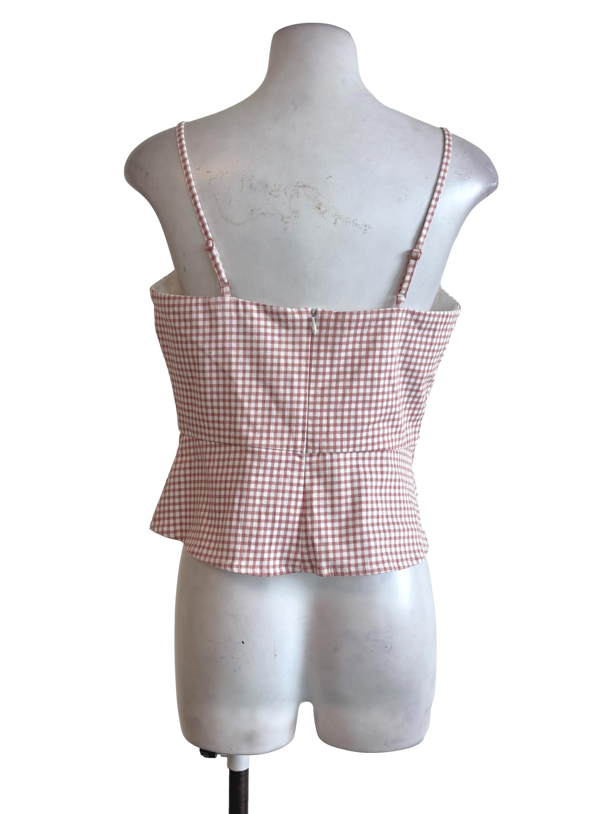 Pink Gingham Crop Top