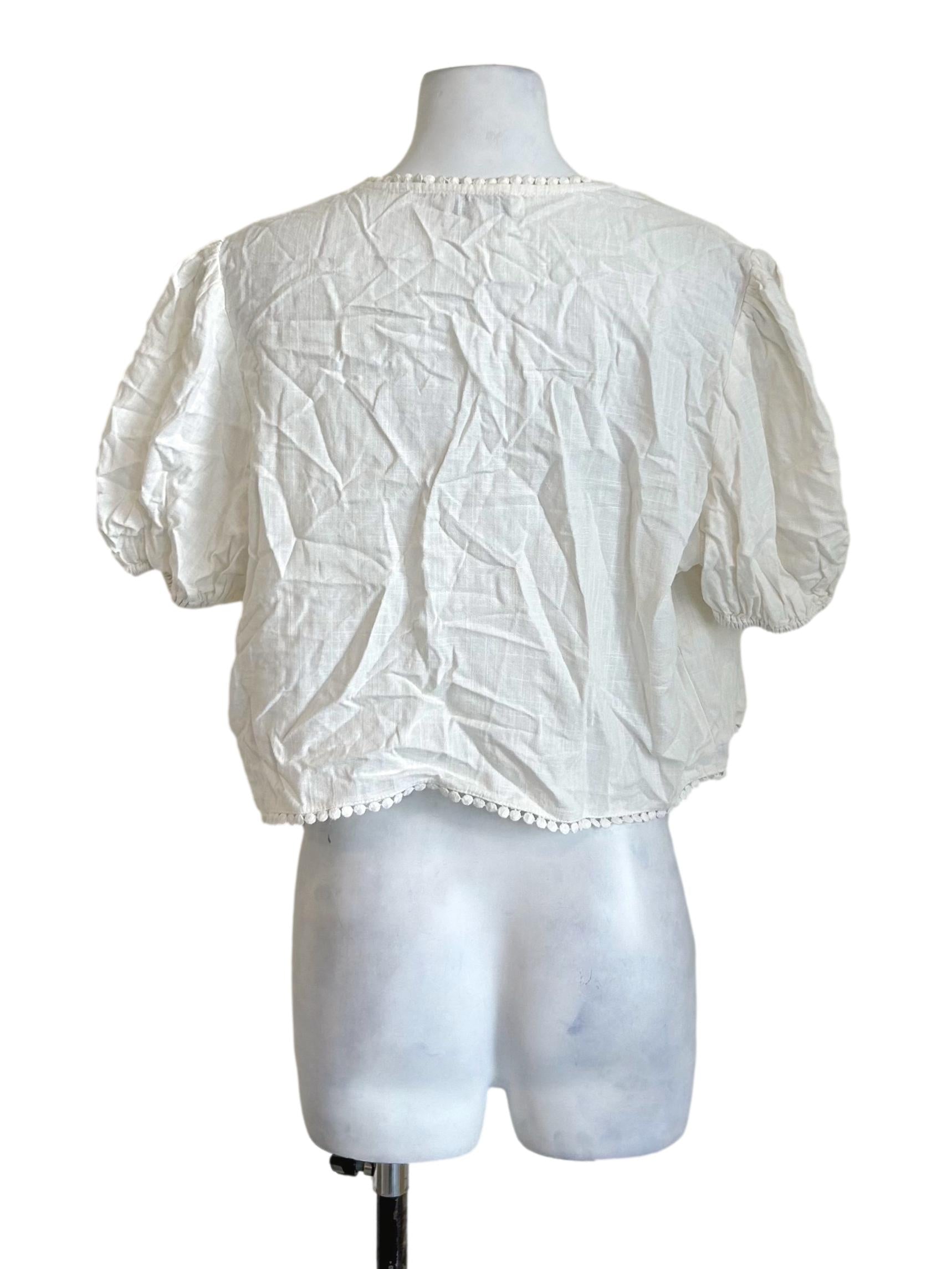 White Tie Front Crop Top