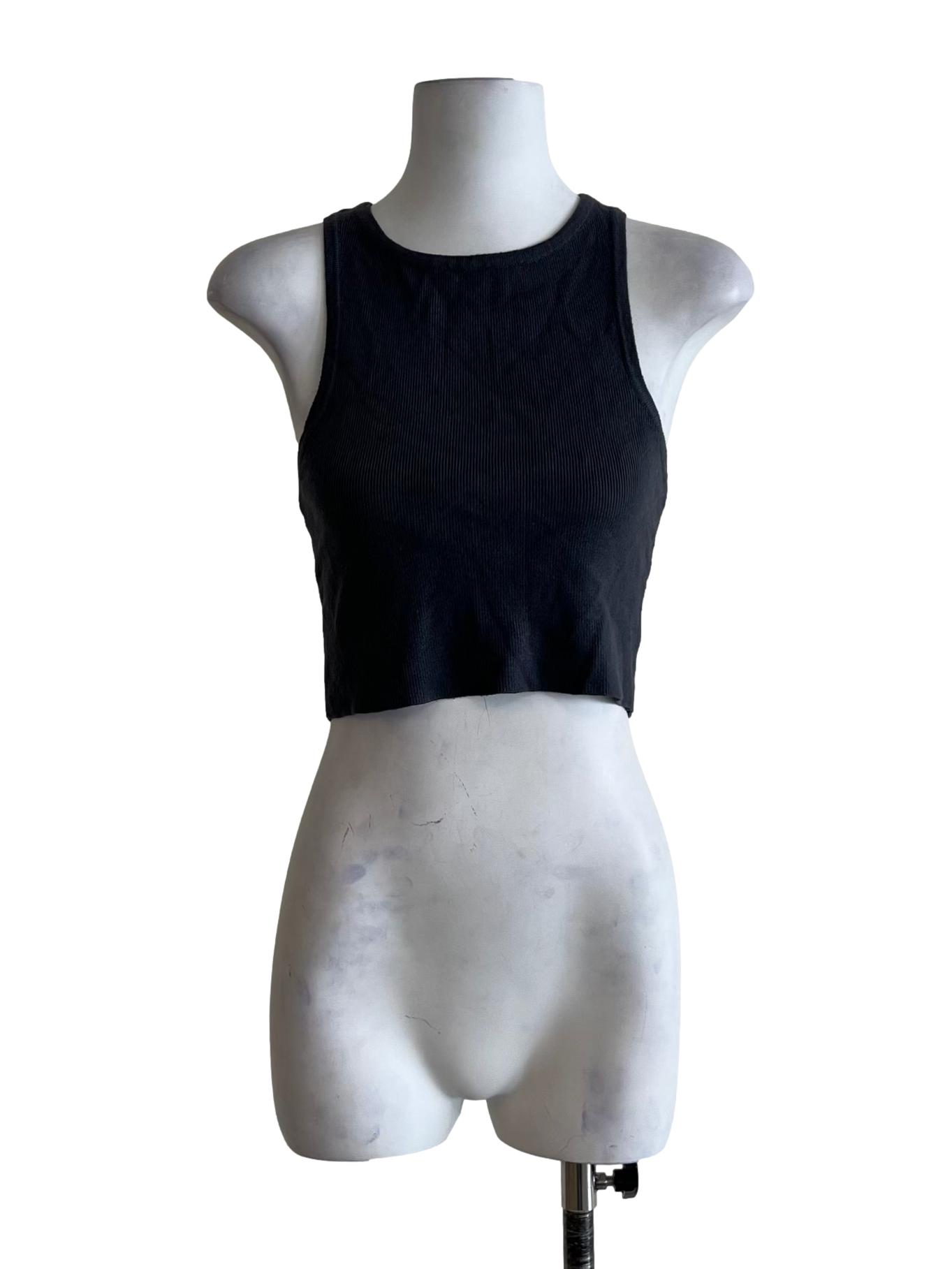 Lead Grey Jewel Neckline Tank Top