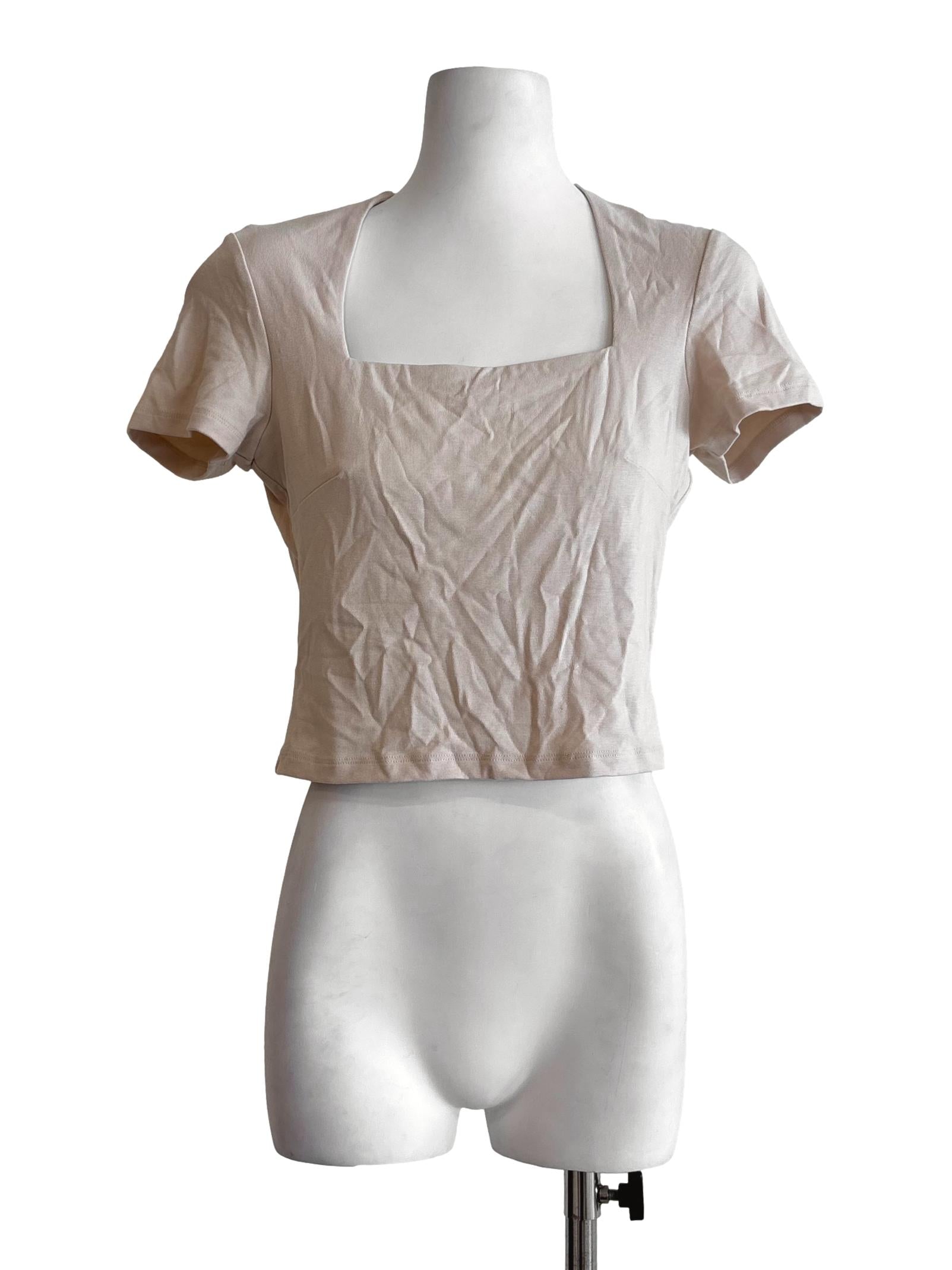 Beige Fitted Tank Top