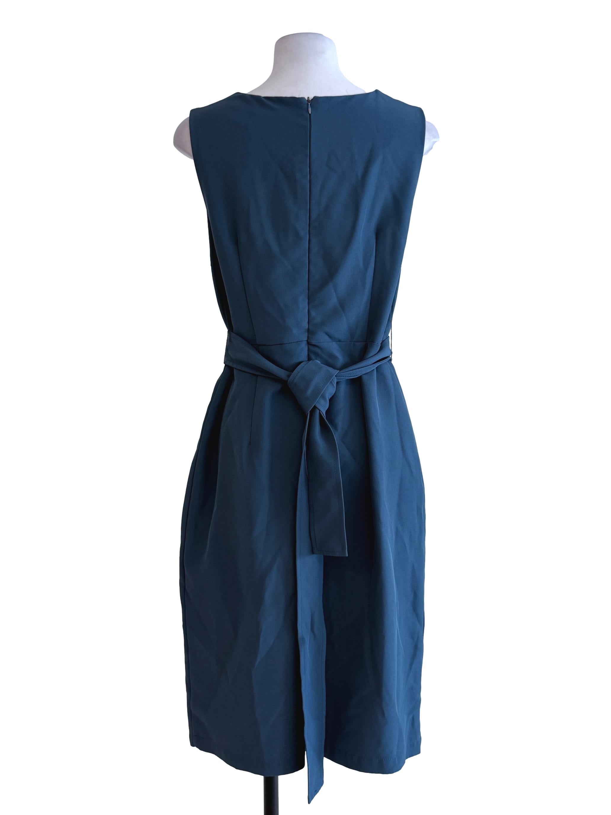 Ocean Blue Sleeveless Midi Dress