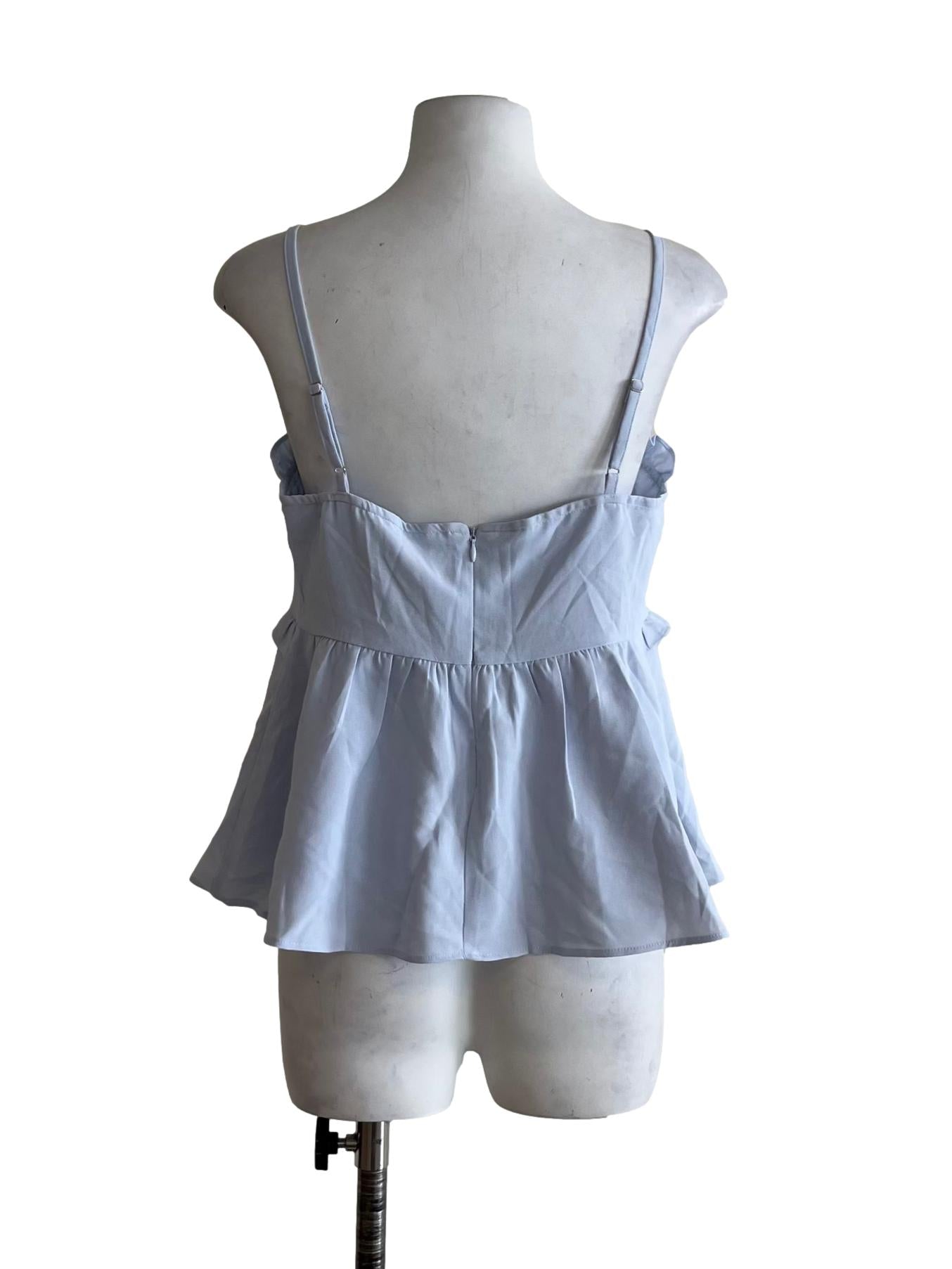 Sky Blue Spaghetti Strap Sleeveless Top