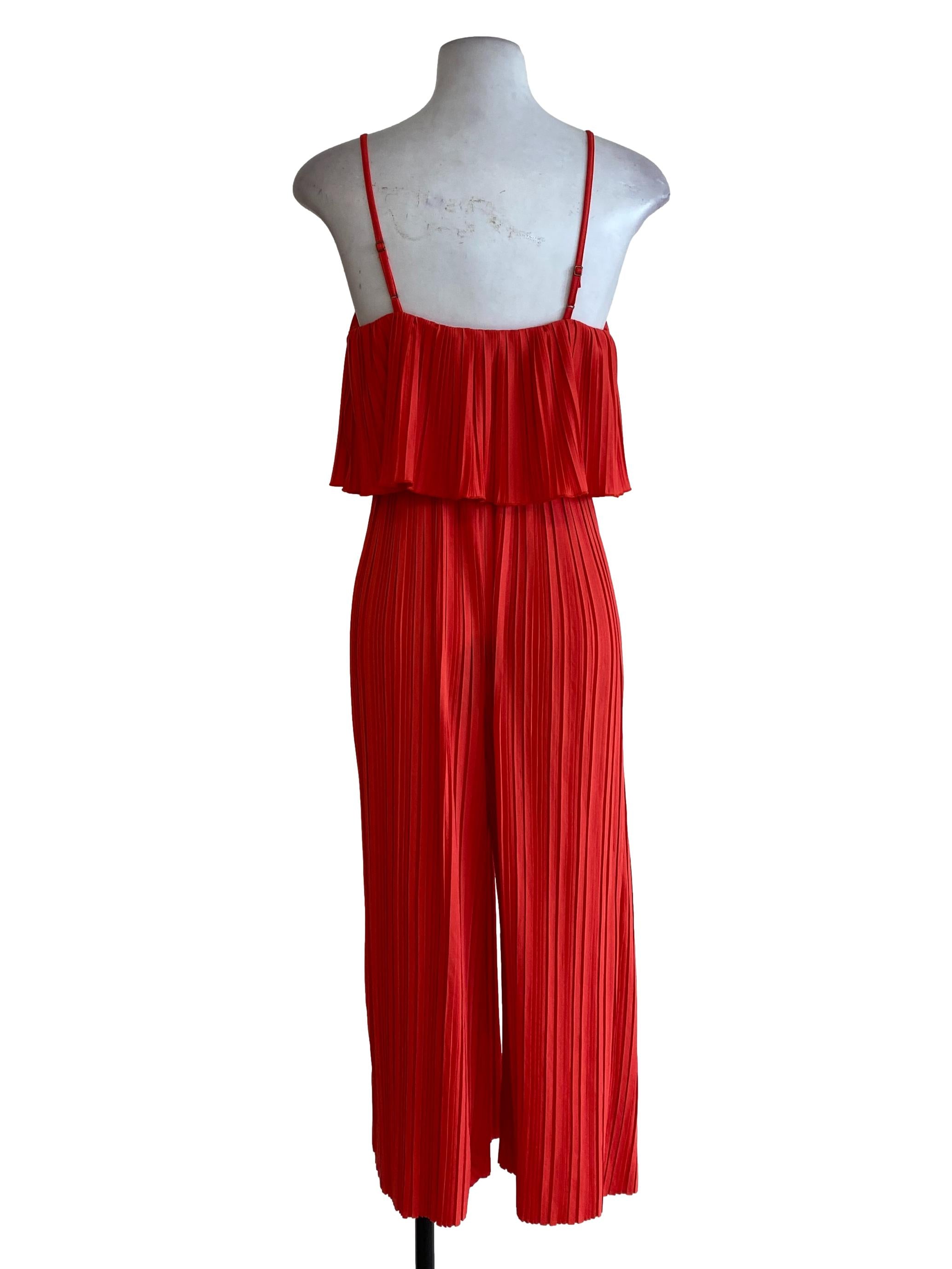 Orange Pleated Jumpsuits