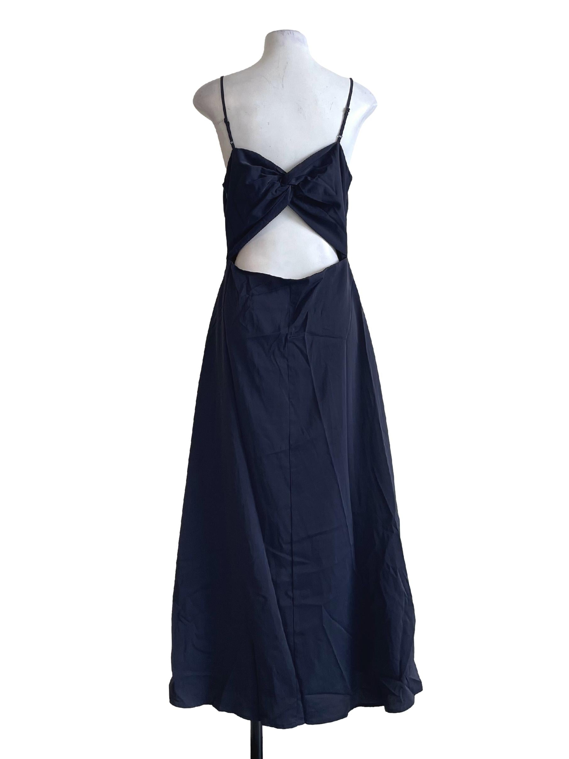 Navy Blue Open Back Dress