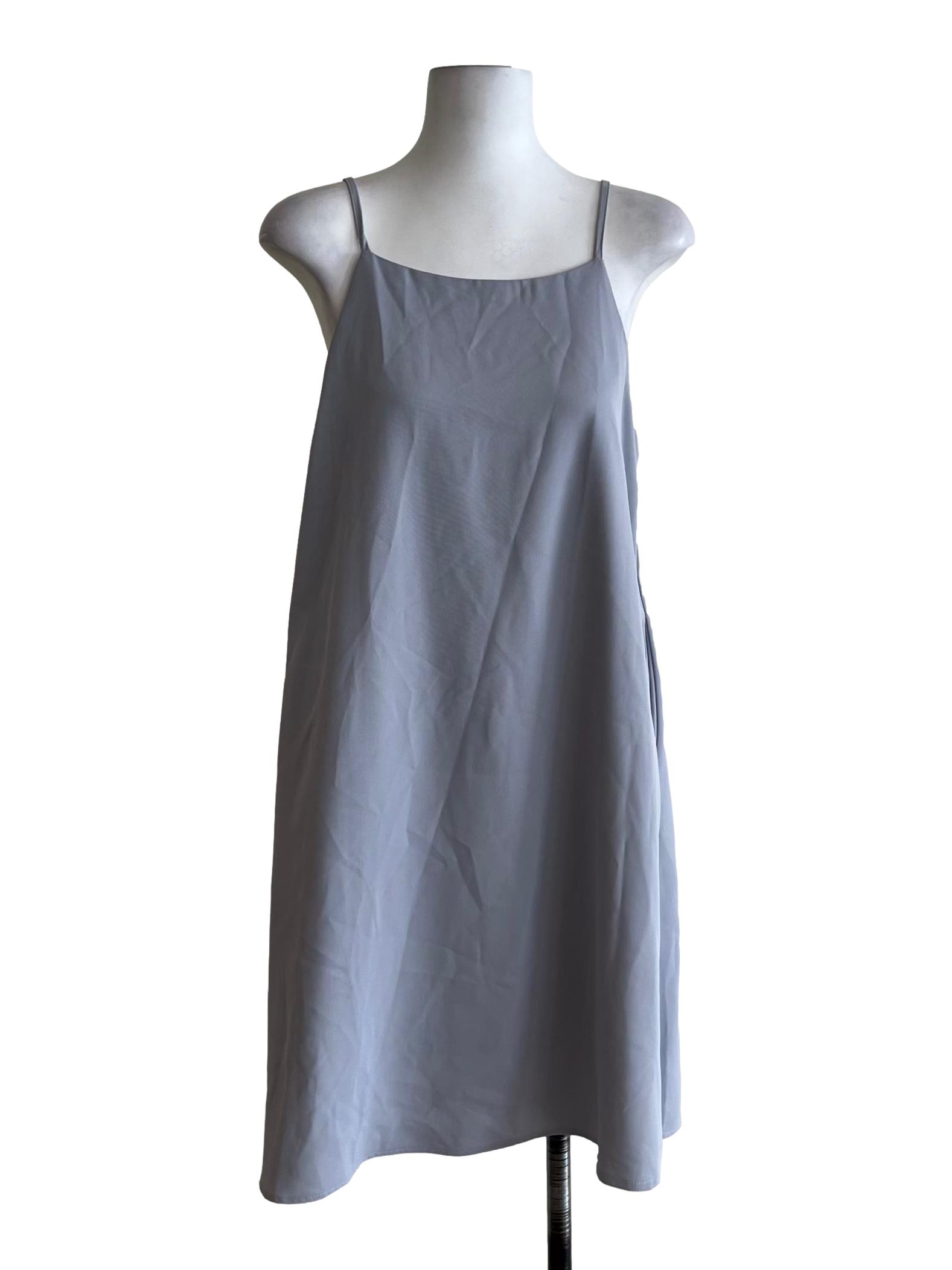 Stone Blue Spaghetti Strap Shift Dress
