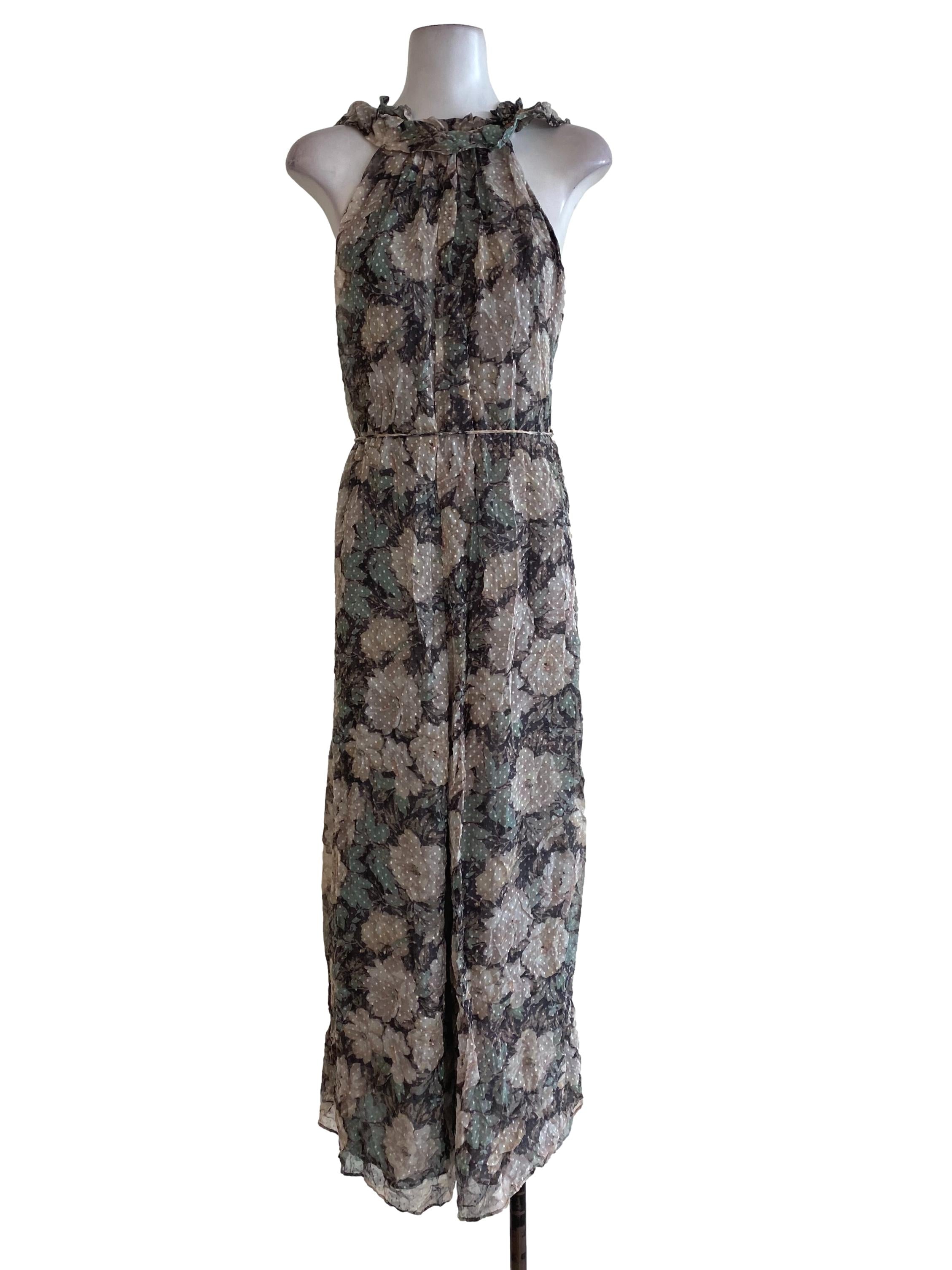 Green Floral Jumpsuits