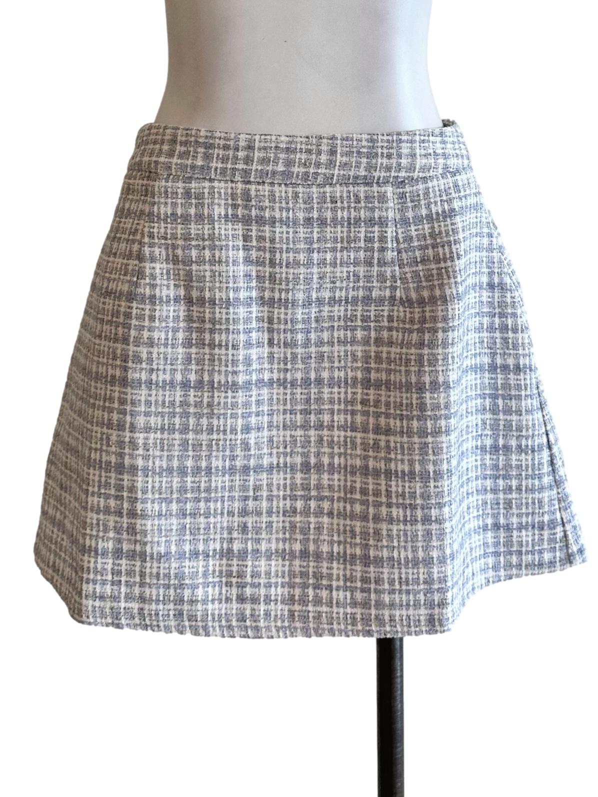 Light Blue Tweed Pattern Skort