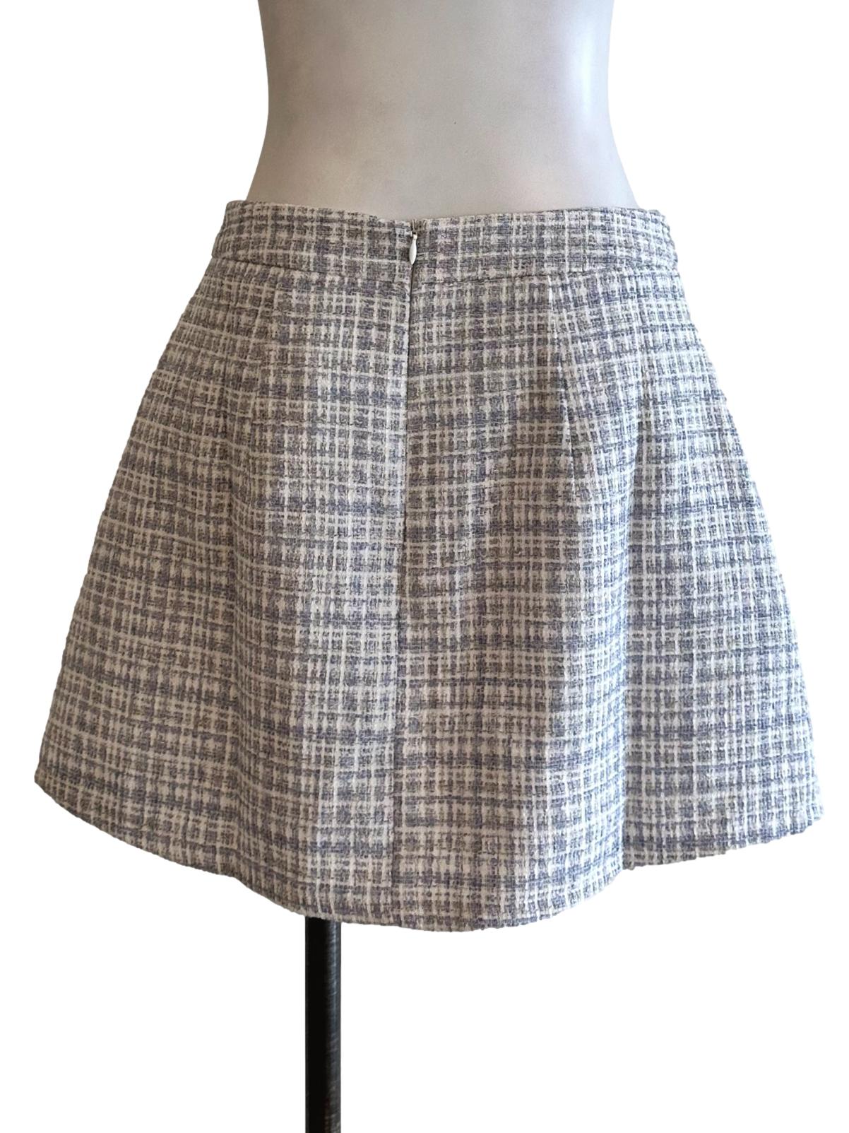 Light Blue Tweed Pattern Skort