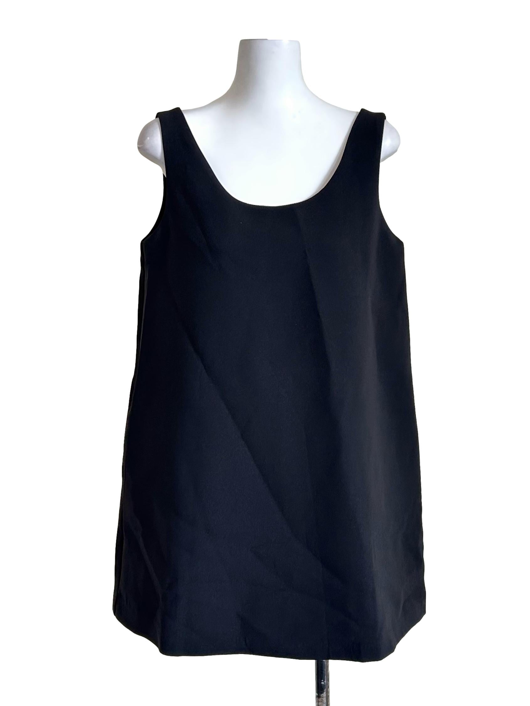 Black U Neck Shift Dress