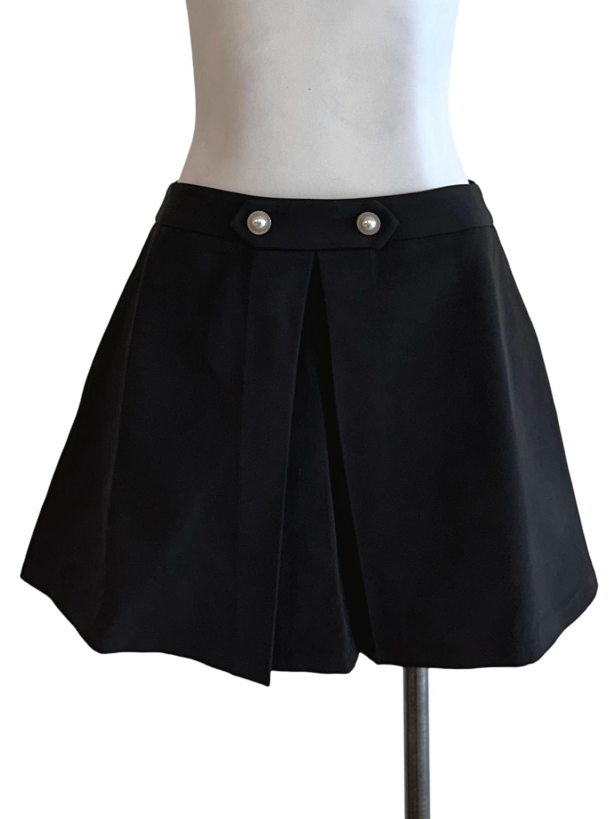 Black Plain Skort