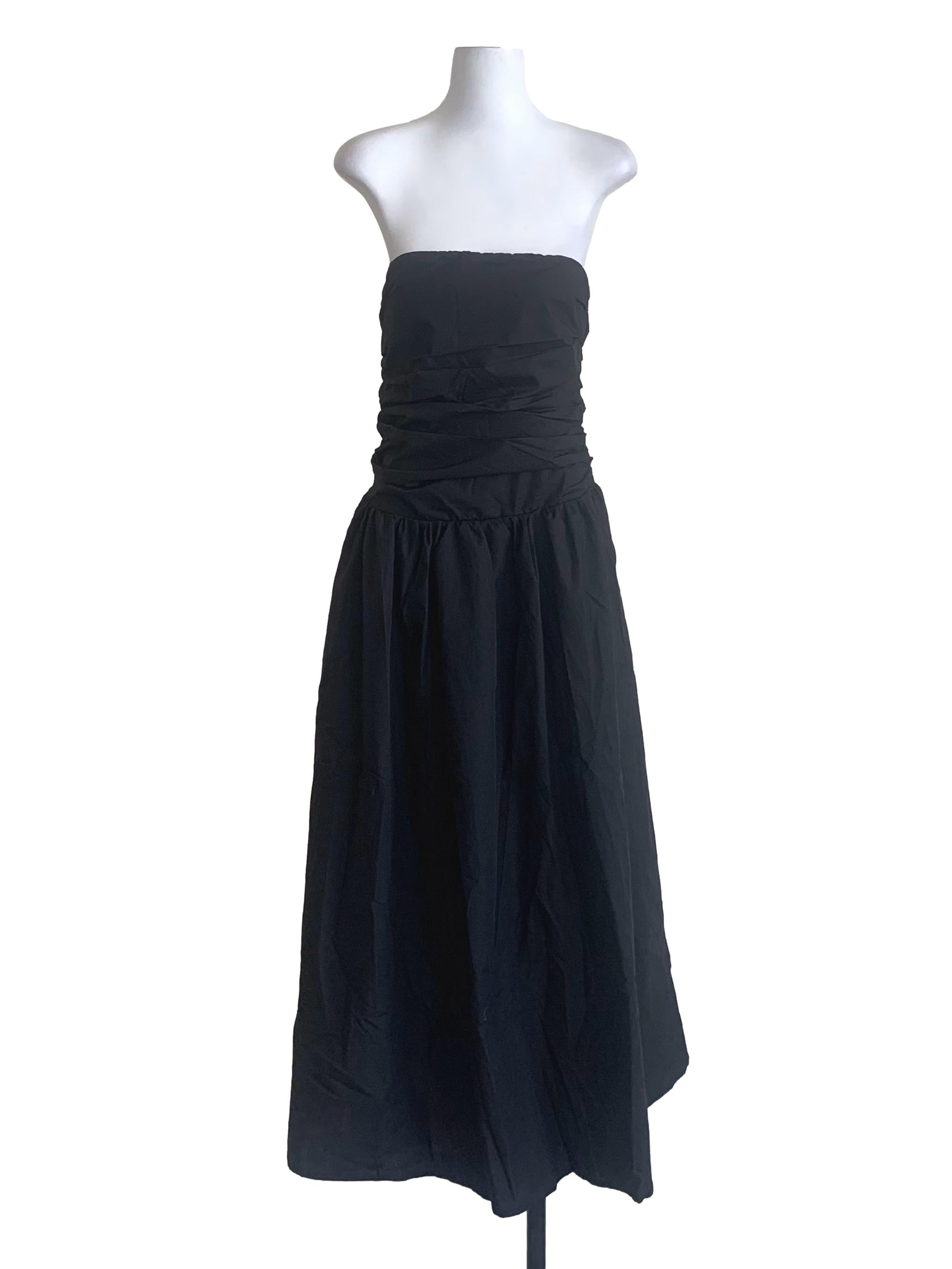 Crow Black Strapless Dress YHF