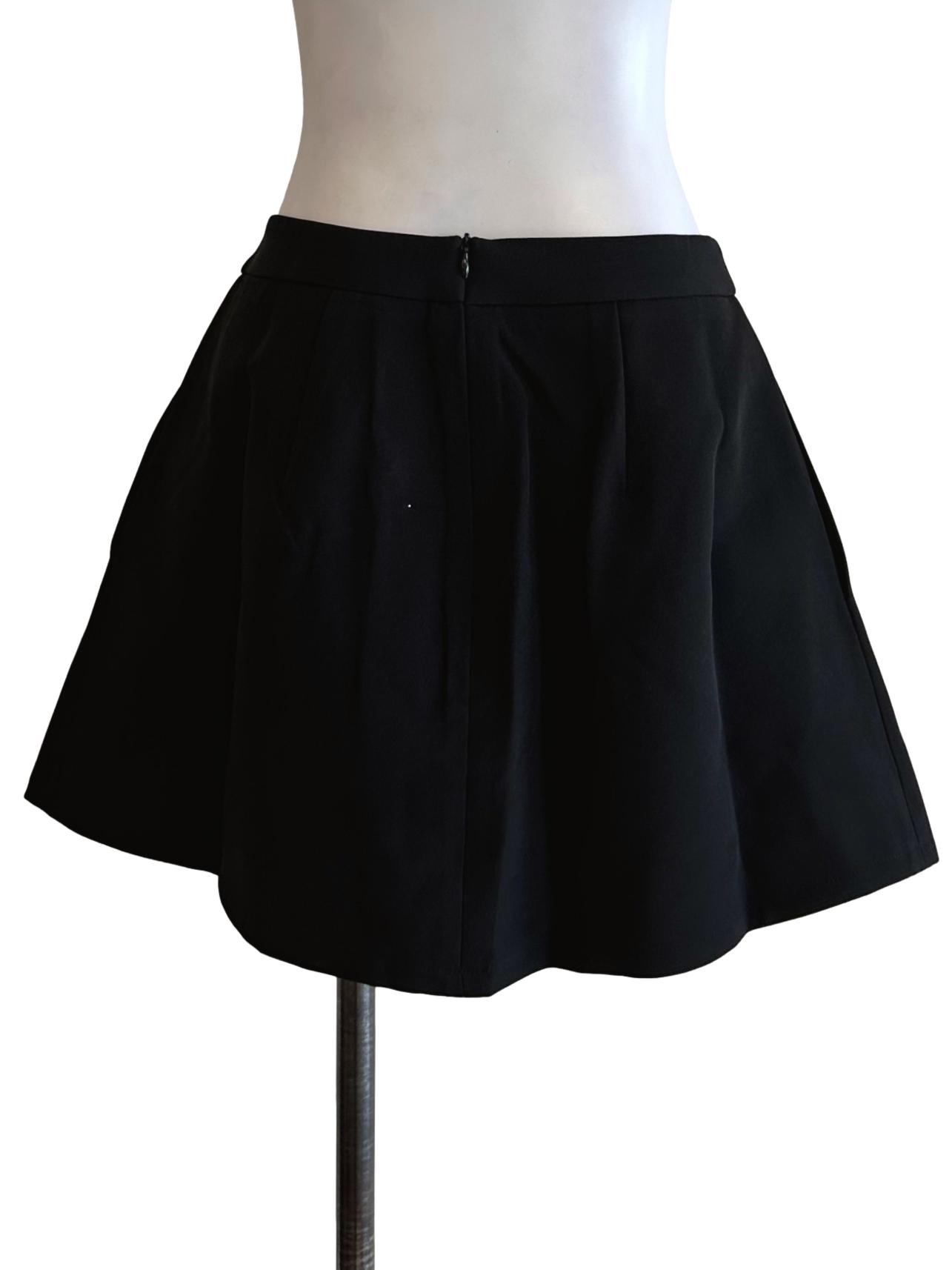 Black Plain Skort