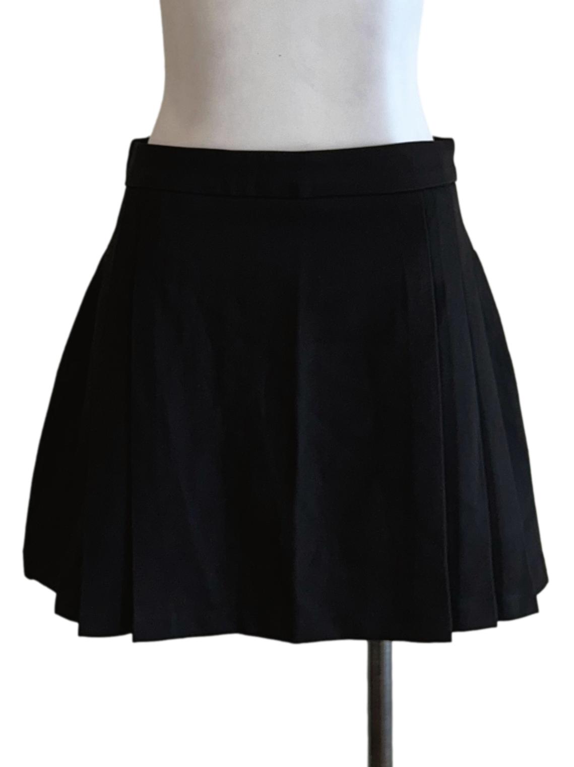 Black Pleated Pattern Skort
