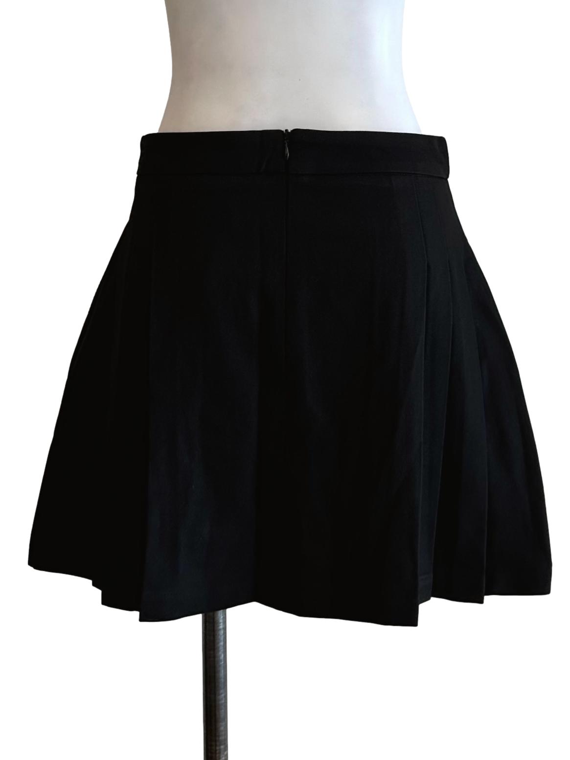 Black Pleated Pattern Skort