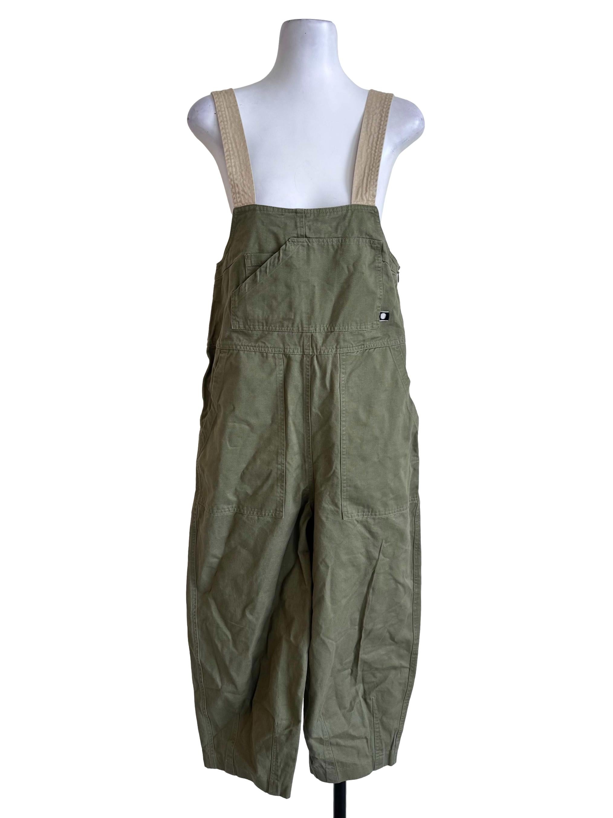 Olive Utility Dungaree Jumpsuit