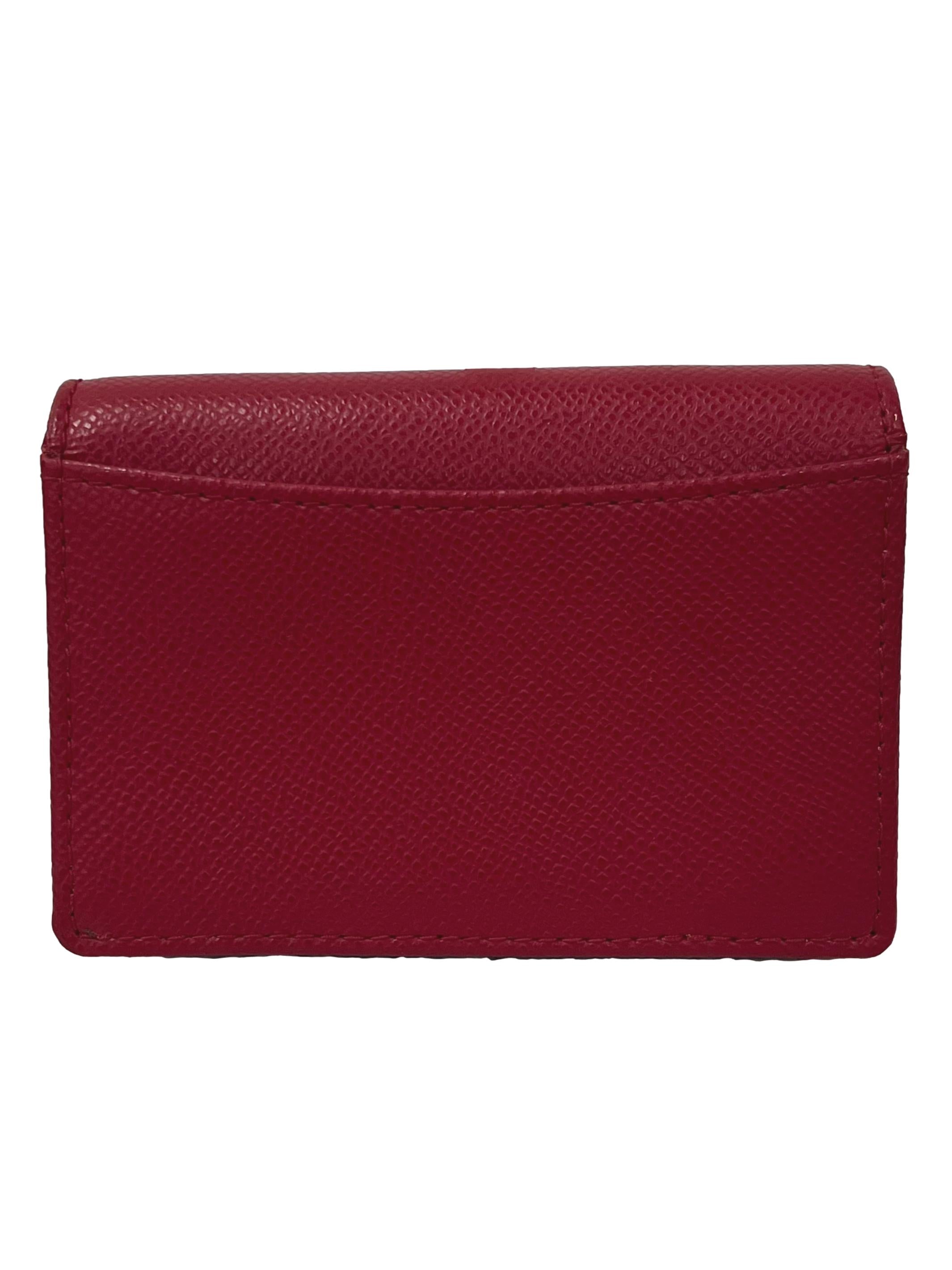 Red Leather Babylon Small Trifold Wallet CSN